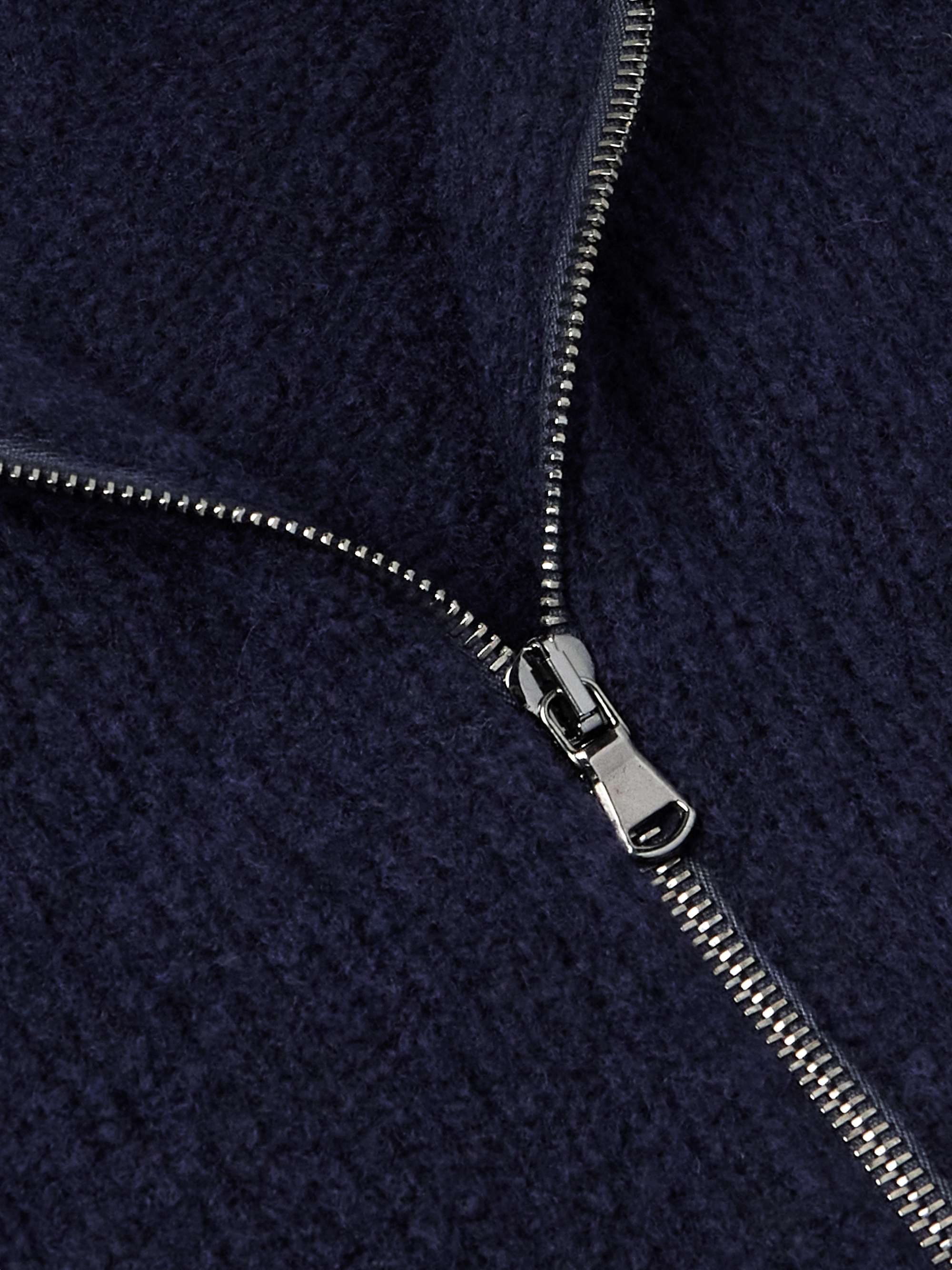 Merino Wool-Blend Zip-Up Sweater view