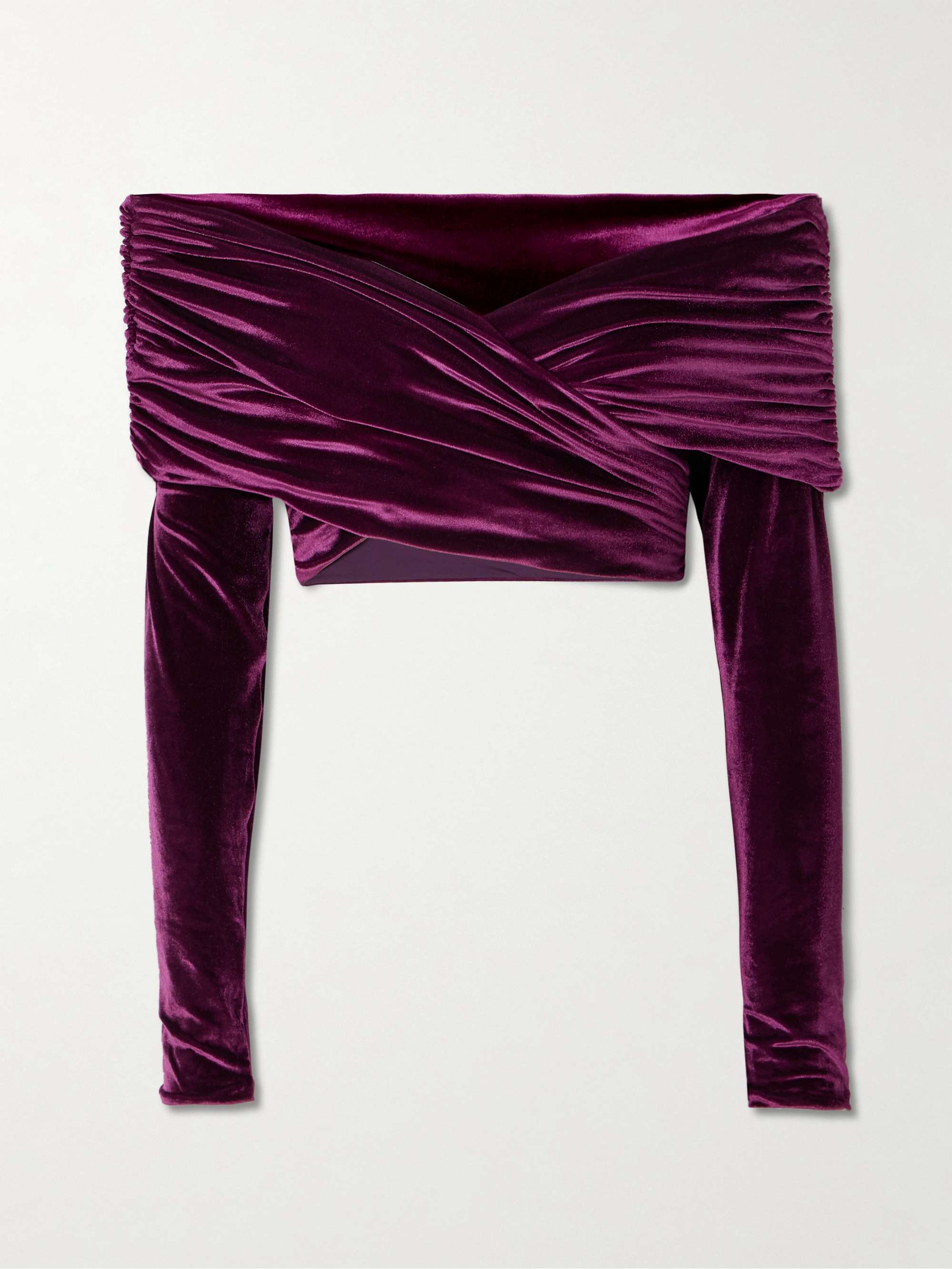 Lido cropped stretch-velvet top view