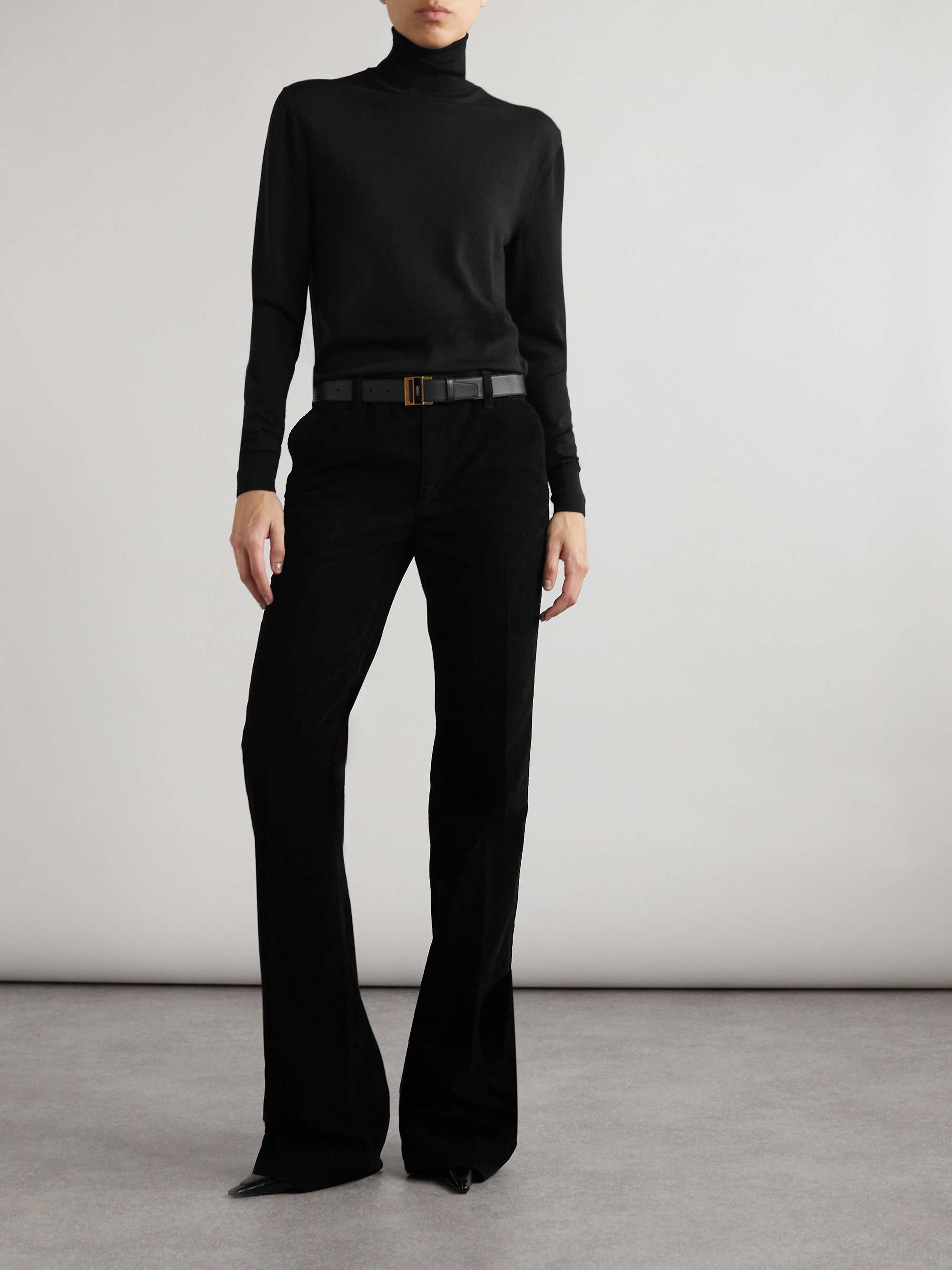 Cotton-corduroy bootcut pants view