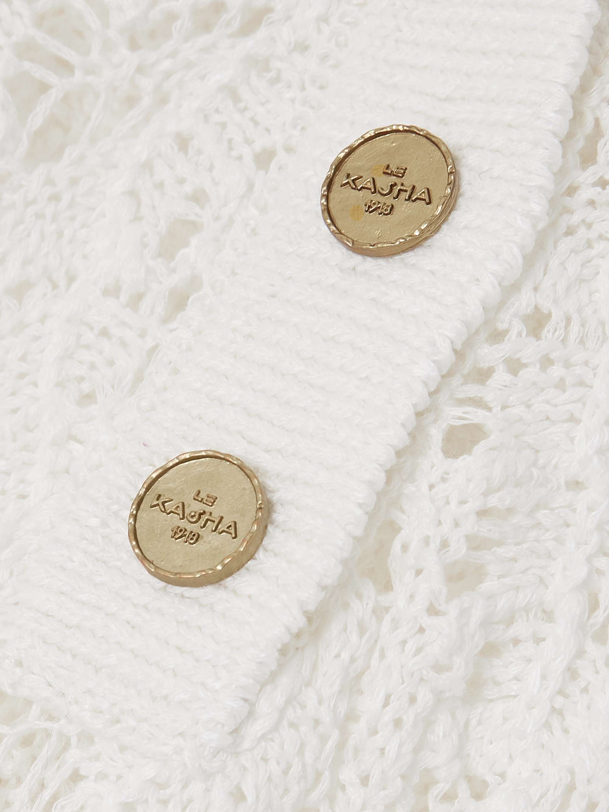 Qarar open-knit organic linen polo shirt view