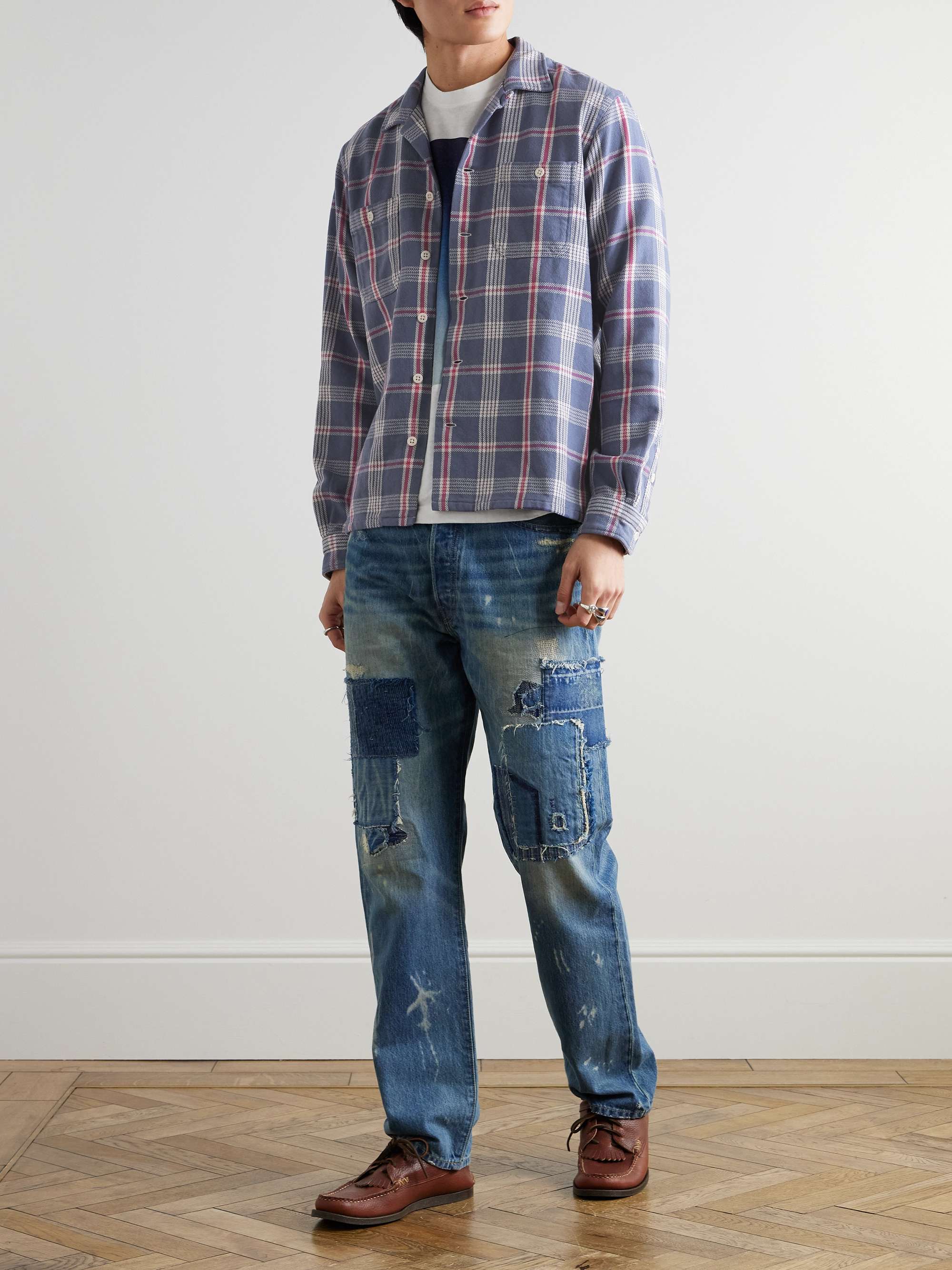 Polo Country Convertible-Collar Checked Cotton-Flannel Shirt view