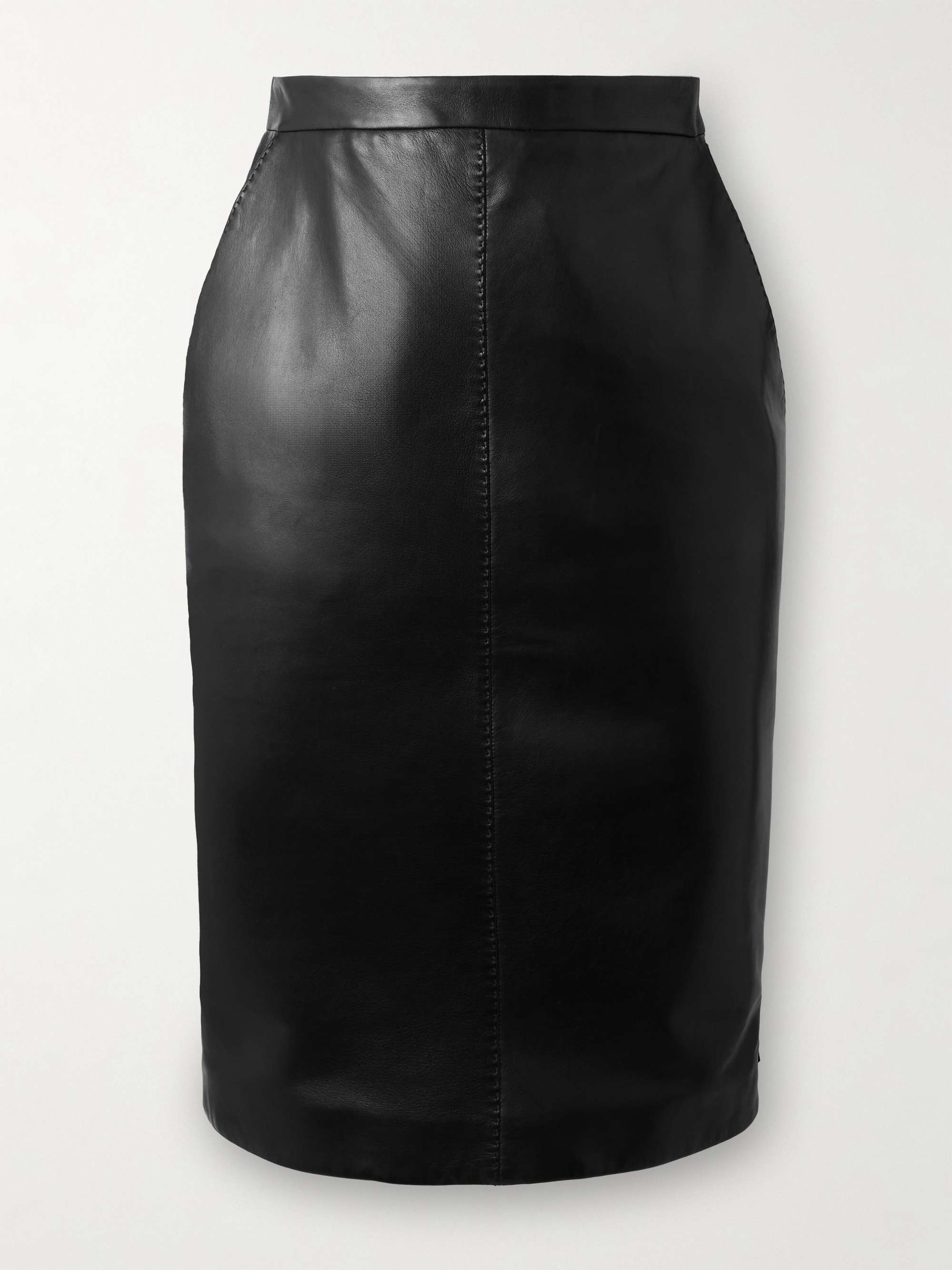 Leather midi skirt view