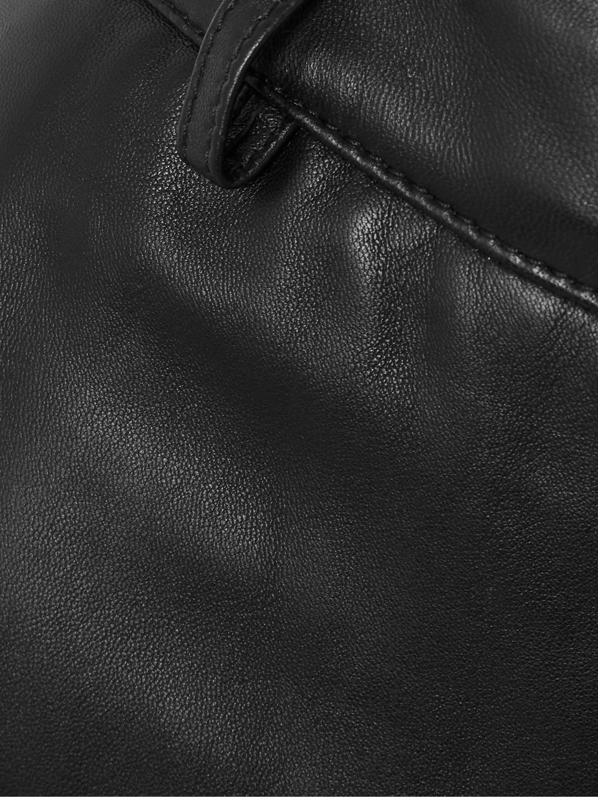Leather tapered pants view