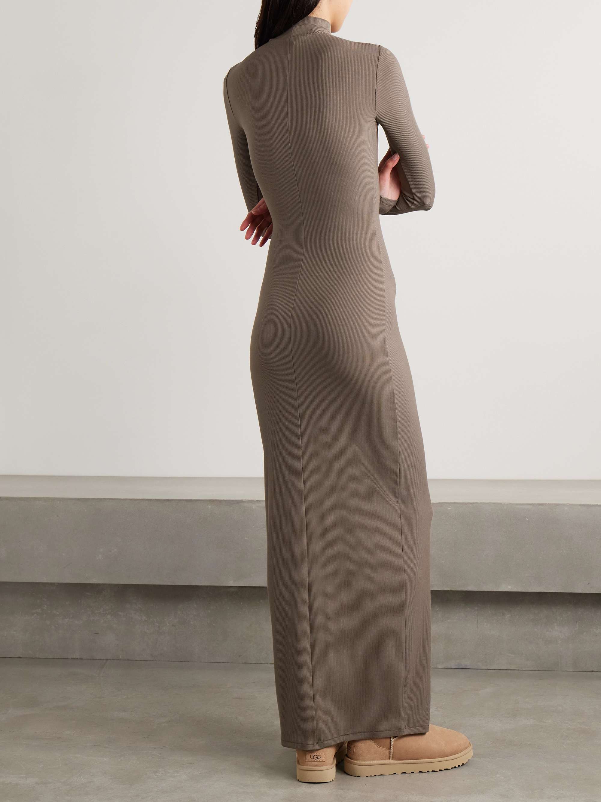 Soft Lounge Ribbed Mock Neck Long stretch-modal dress view