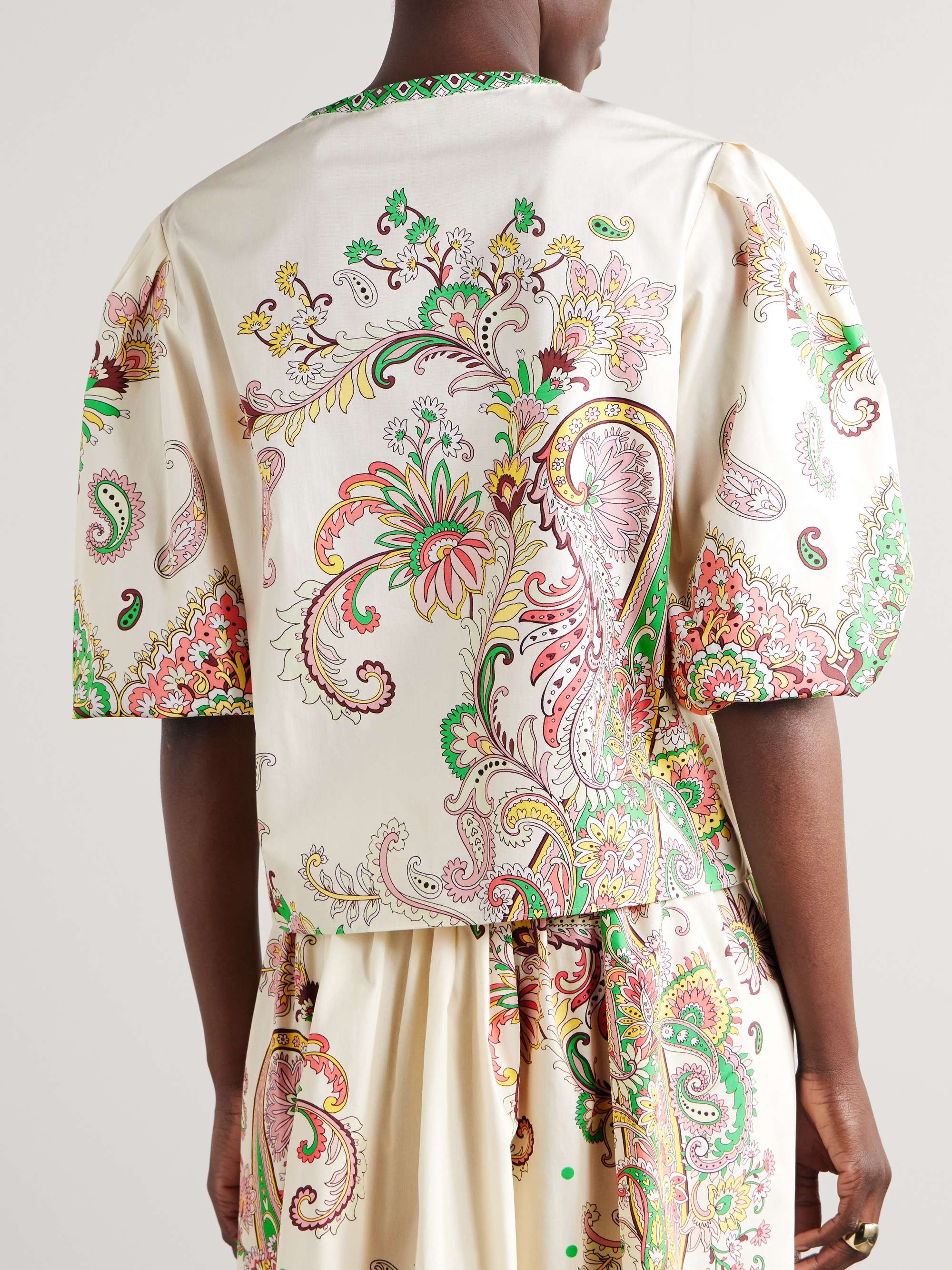 Printed cotton-poplin blouse view