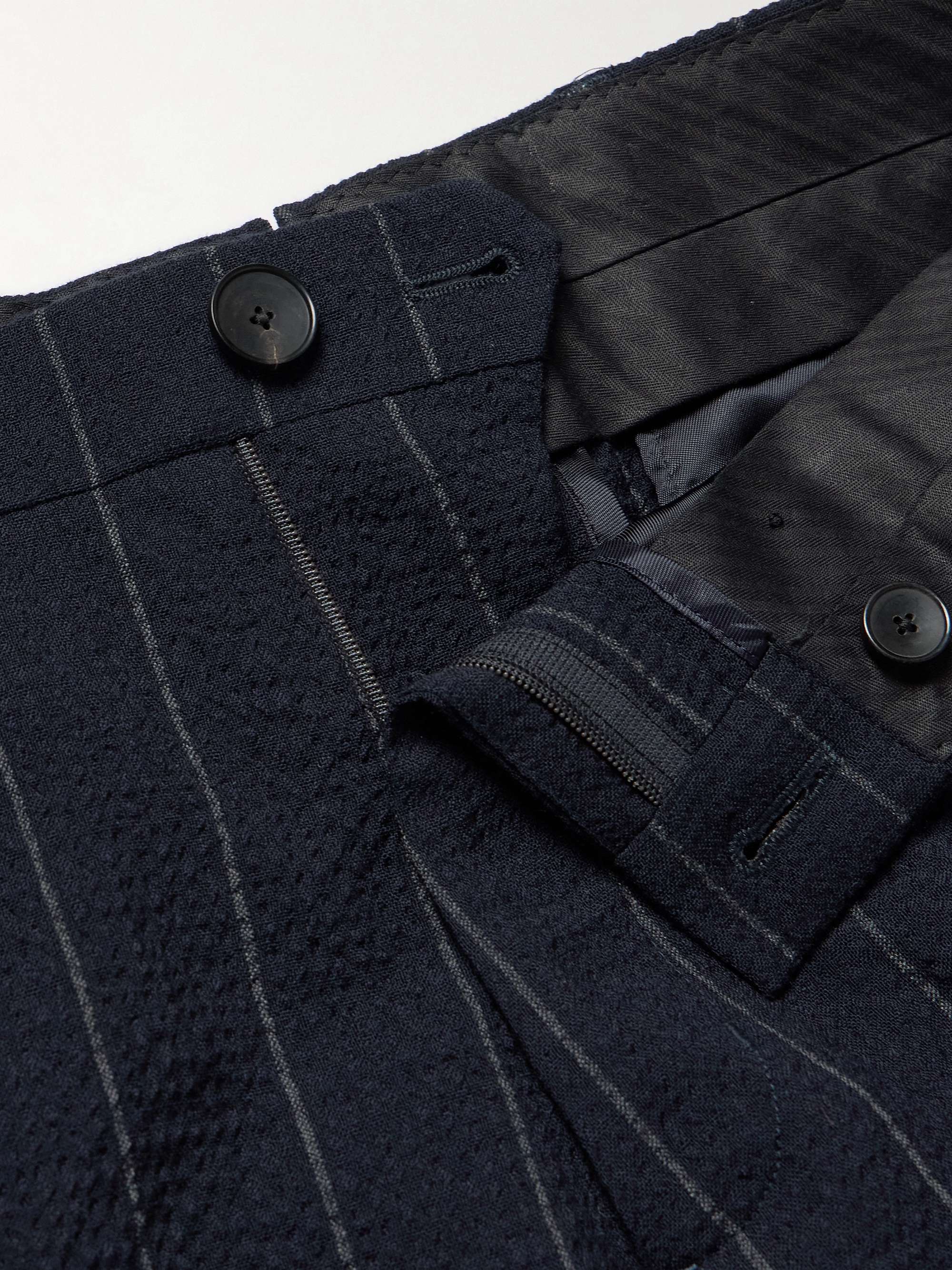 Philip Tapered Pinstriped Wool-Blend Seersucker Suit Trousers view