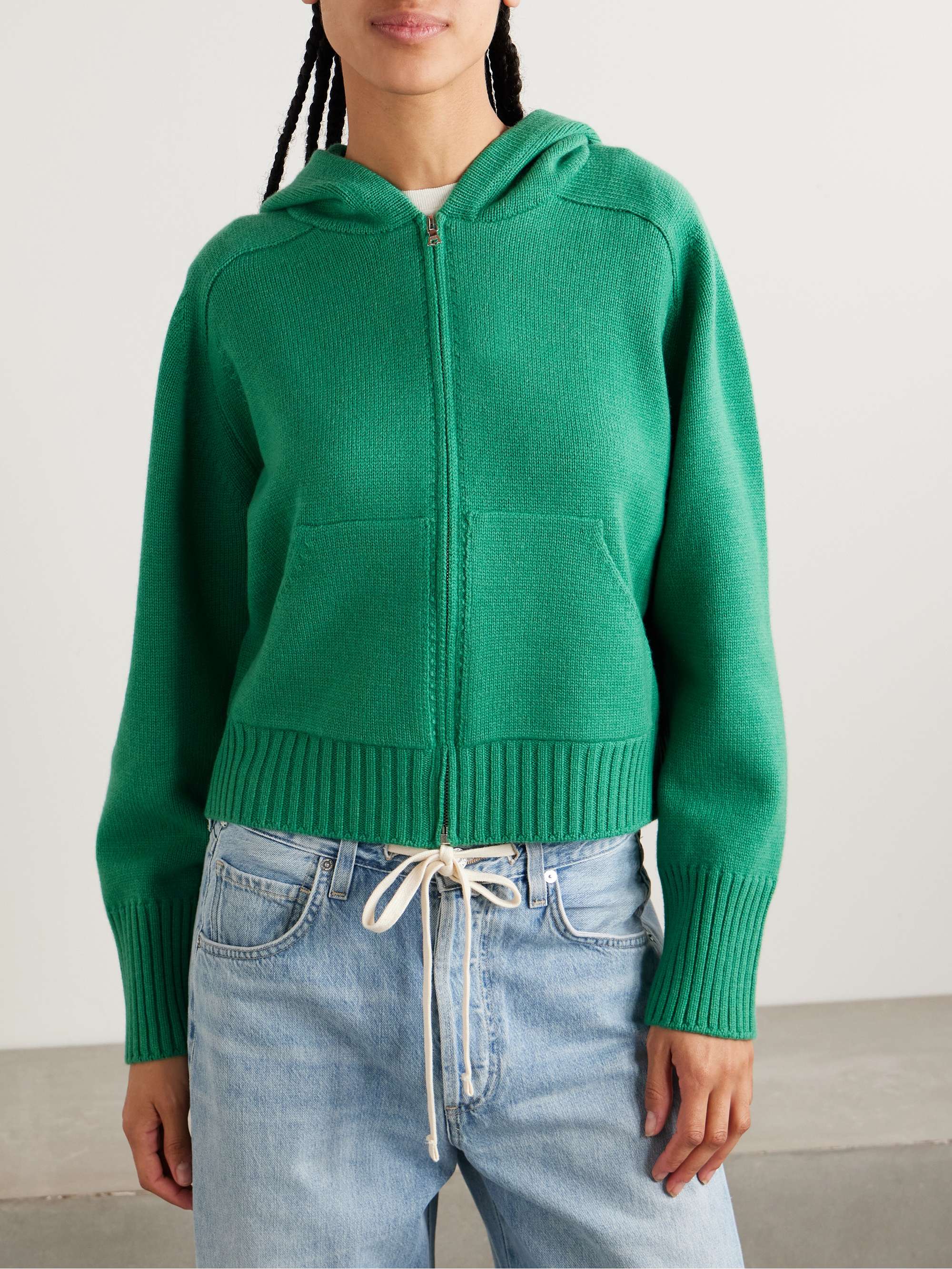 Cashmere zip-up hoodie view