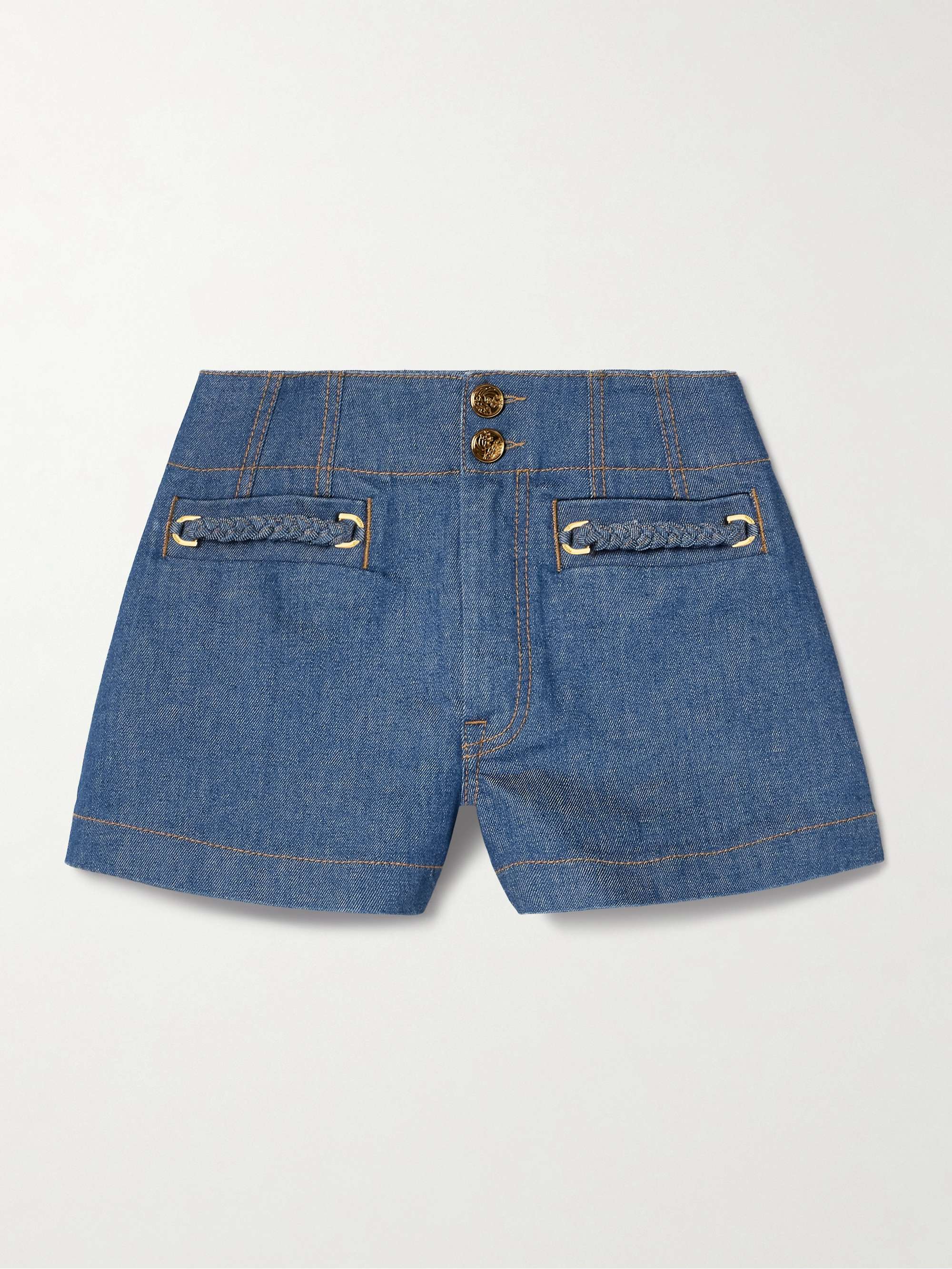 Wylie braided denim shorts view