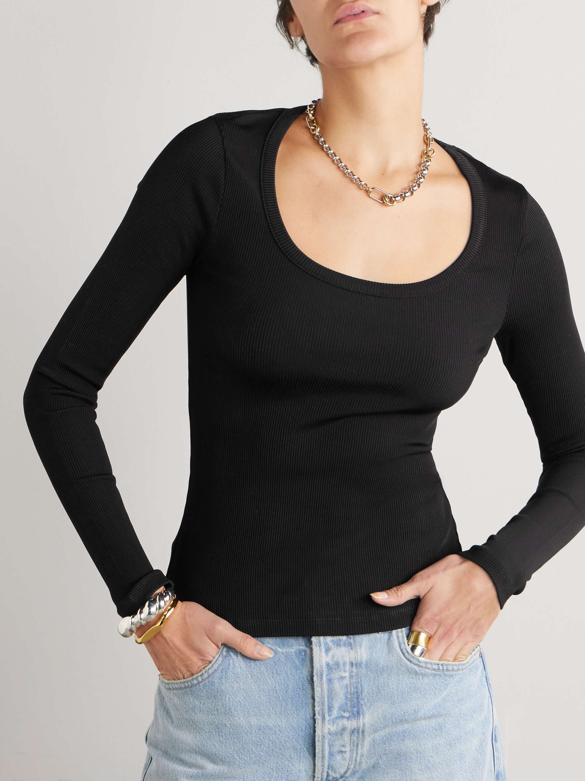 Rumi ribbed-knit top view