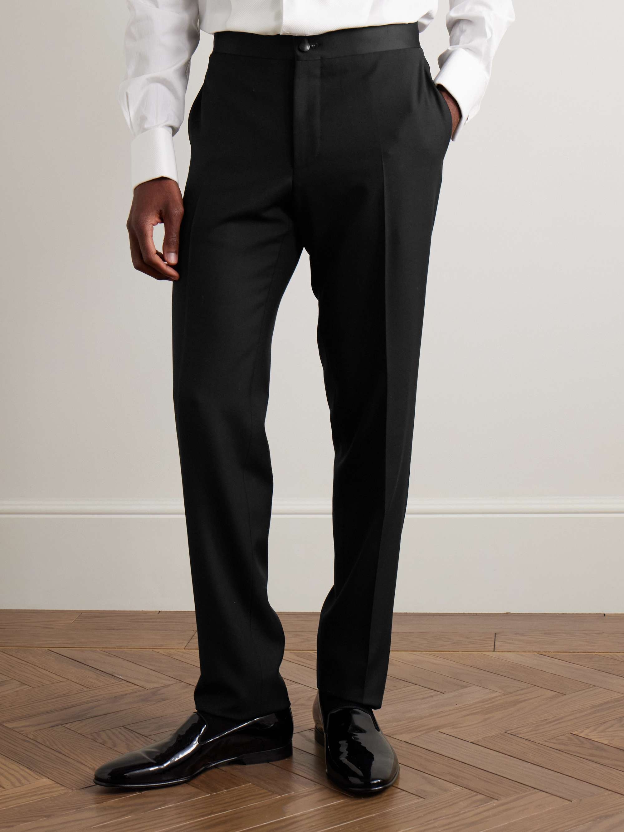 Slim-Fit Satin-Trimmed Wool Tuxedo Trousers view
