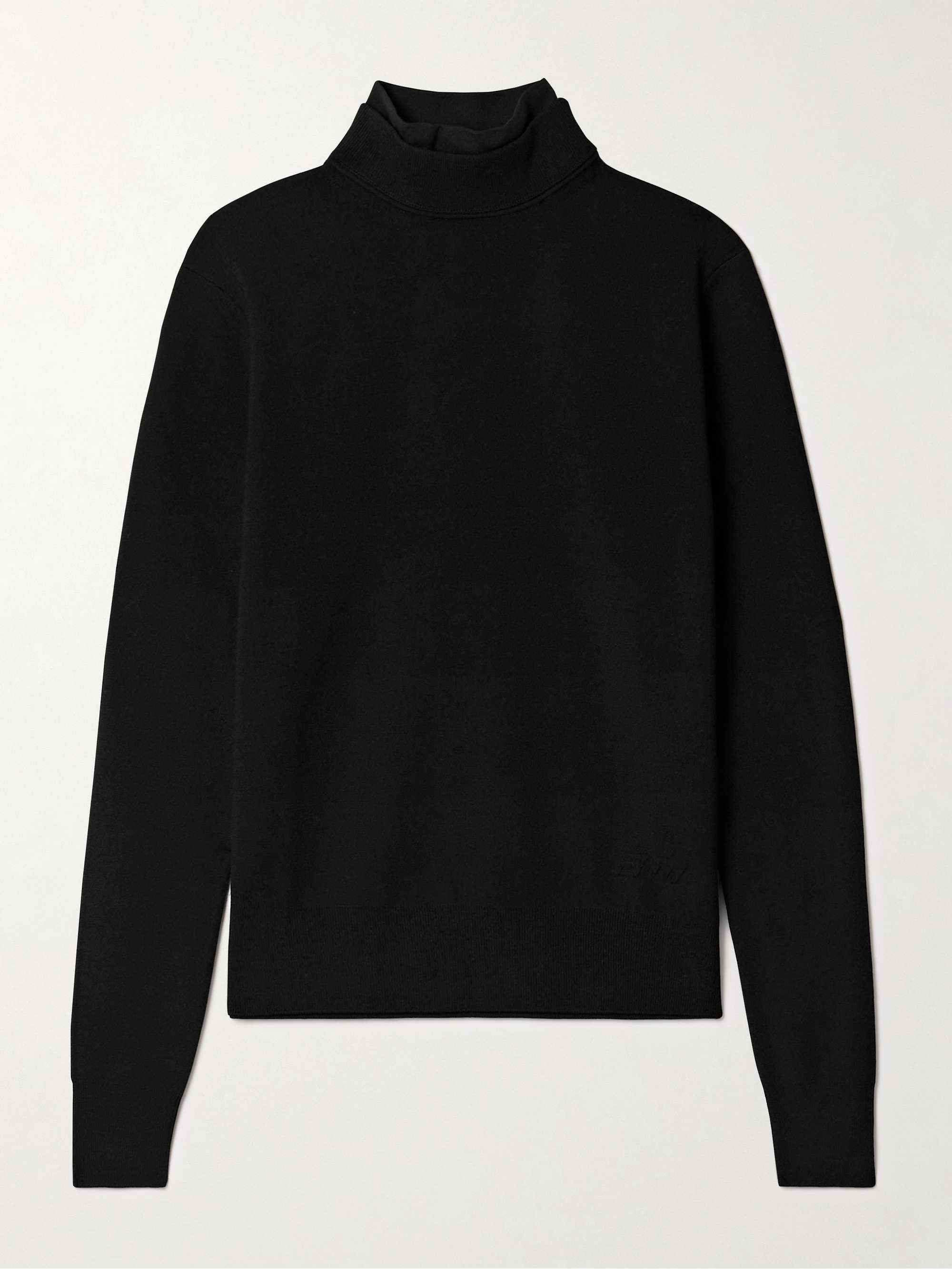 Etta layered jersey-trimmed wool-blend turtleneck sweater view