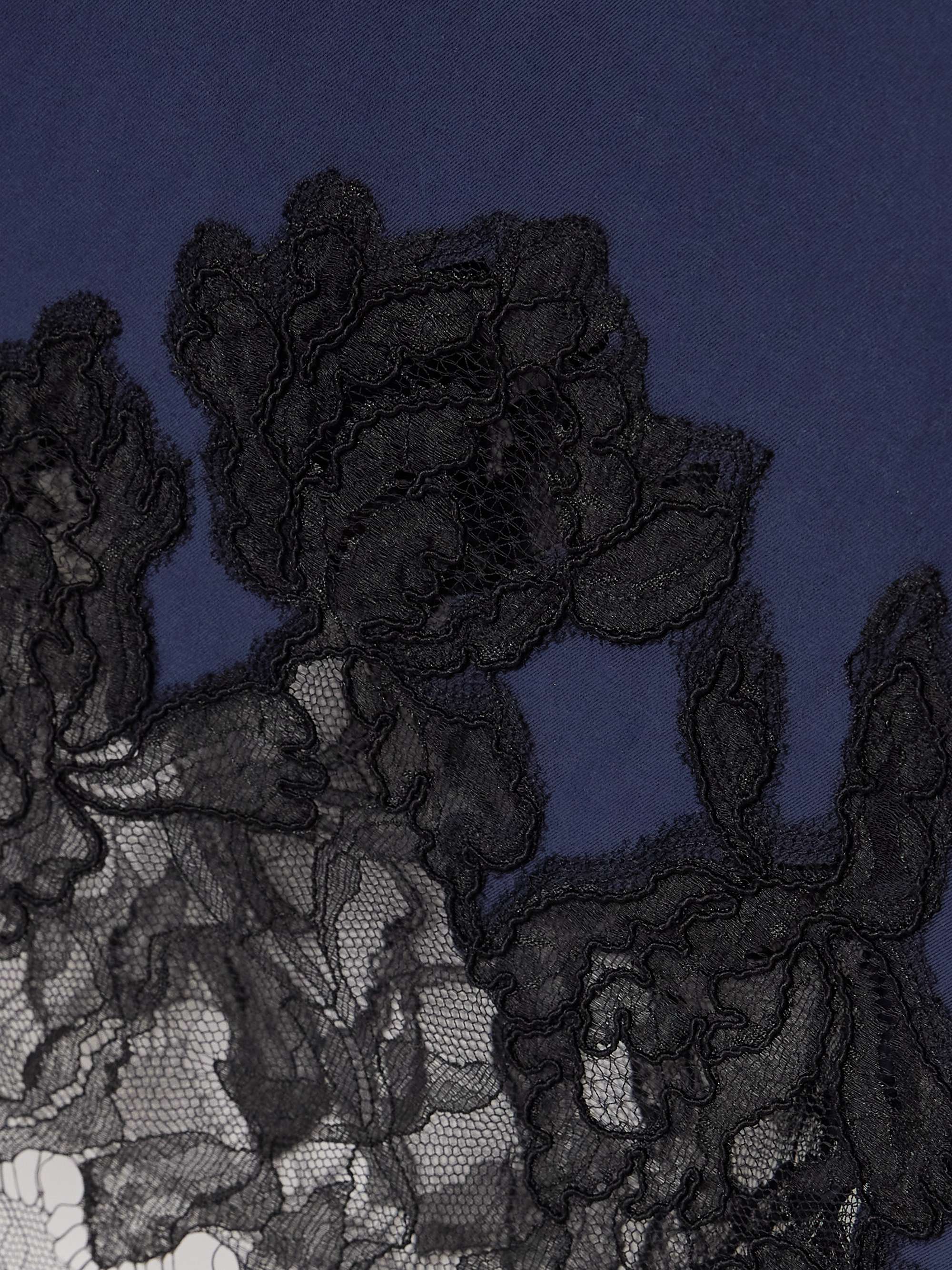 Elsain lace-trimmed cotton-blend twill midi dress view