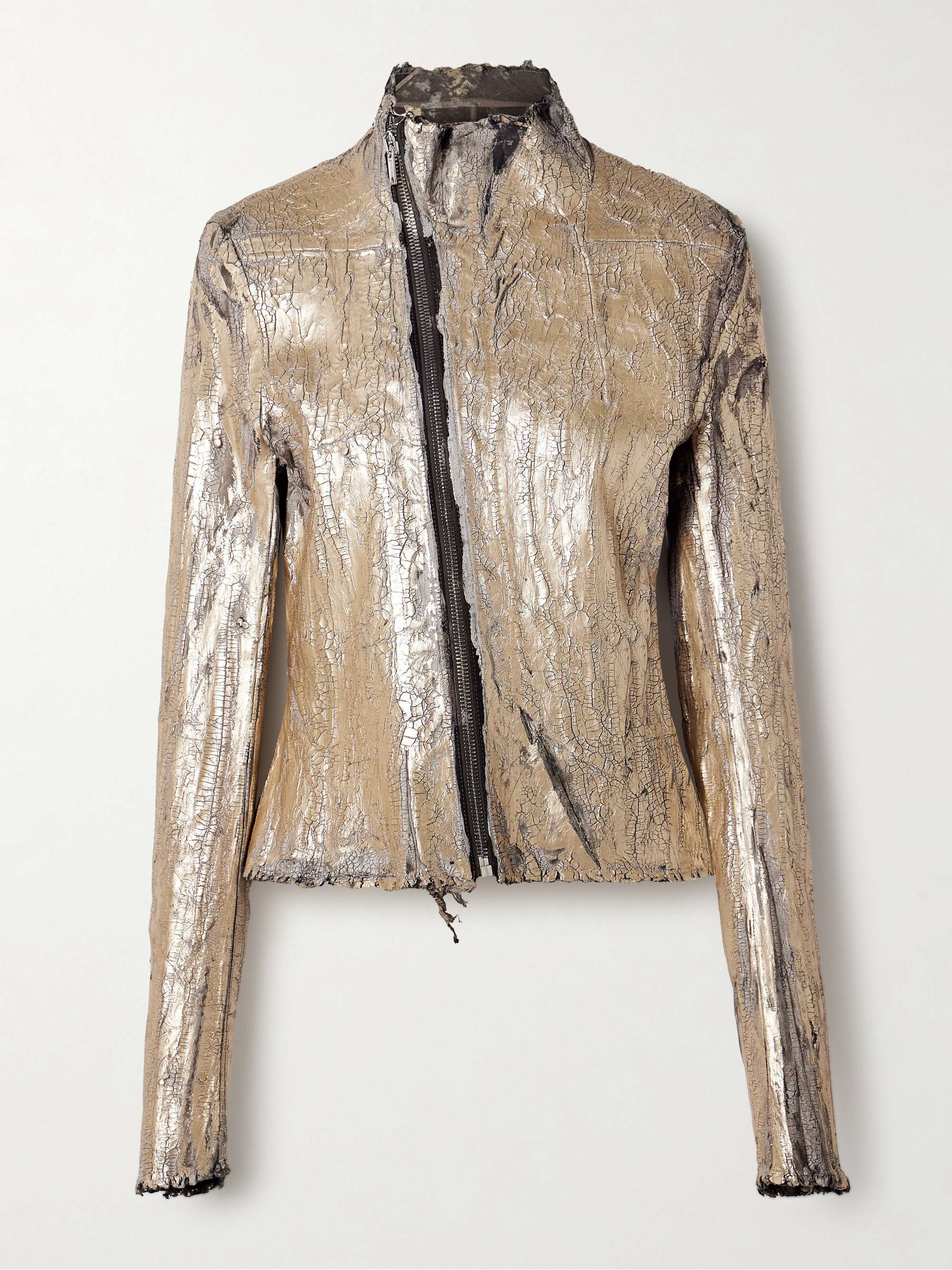 Gary coated leather-blend biker jacket view