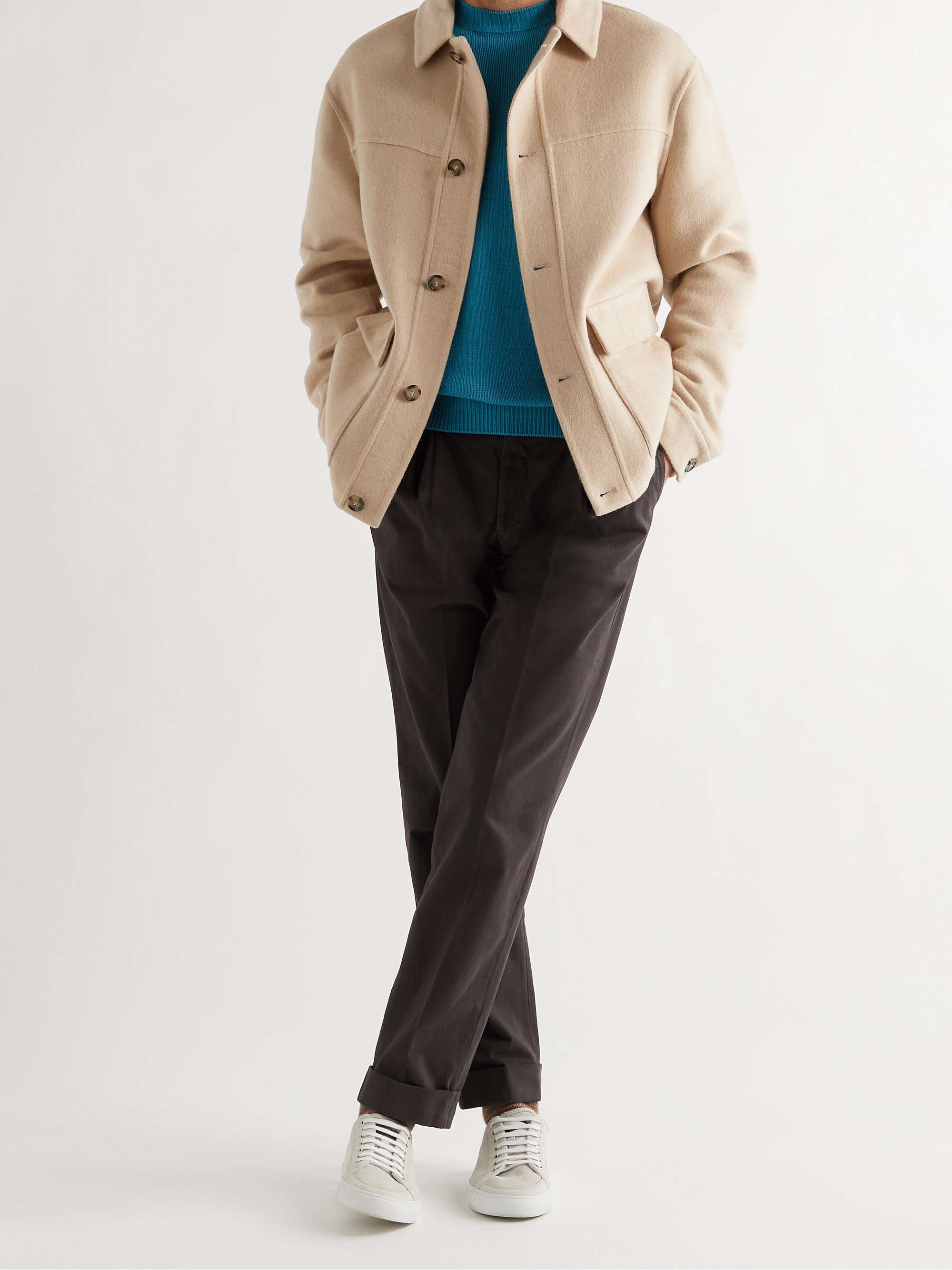Brent Camel Hair-Blend Overshirt view