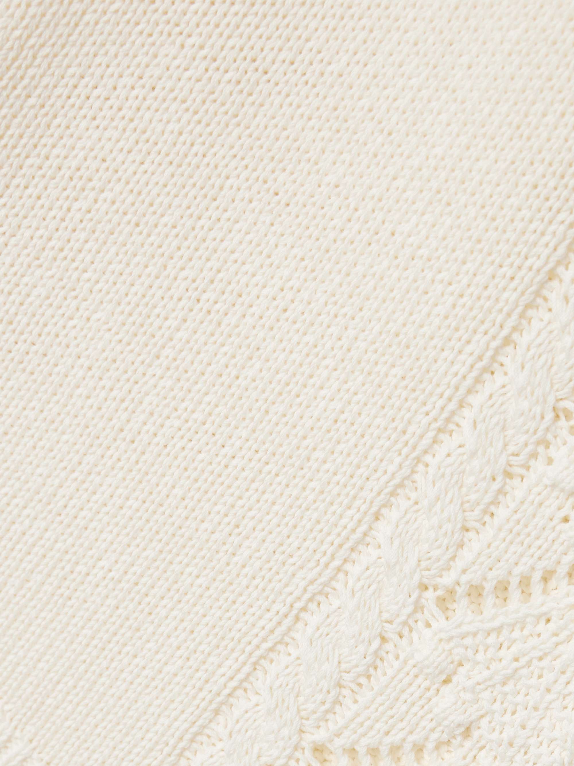 Andel cable and pointelle-knit cotton shorts view