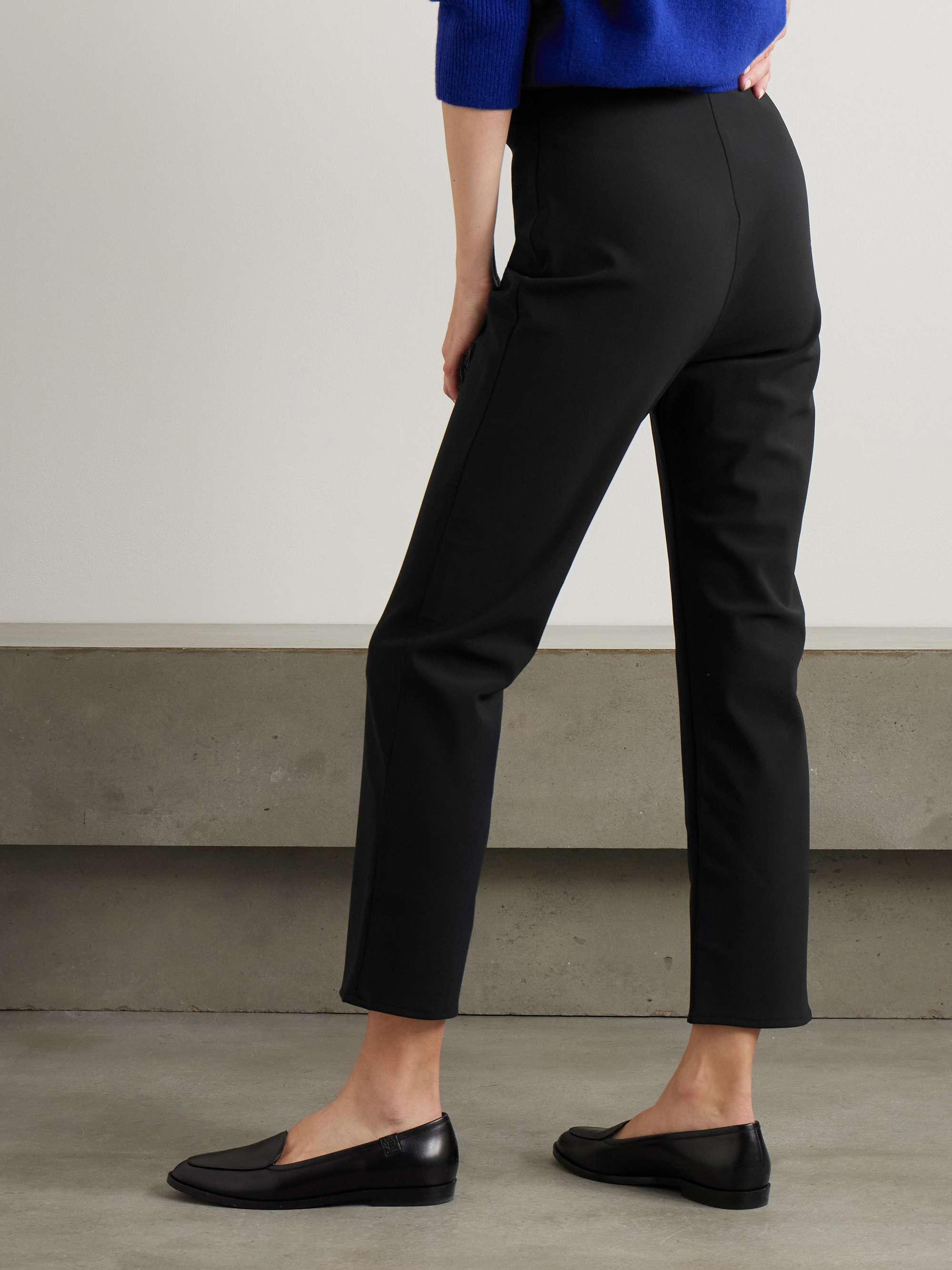 Cropped stretch recycled-scuba tapered pants view