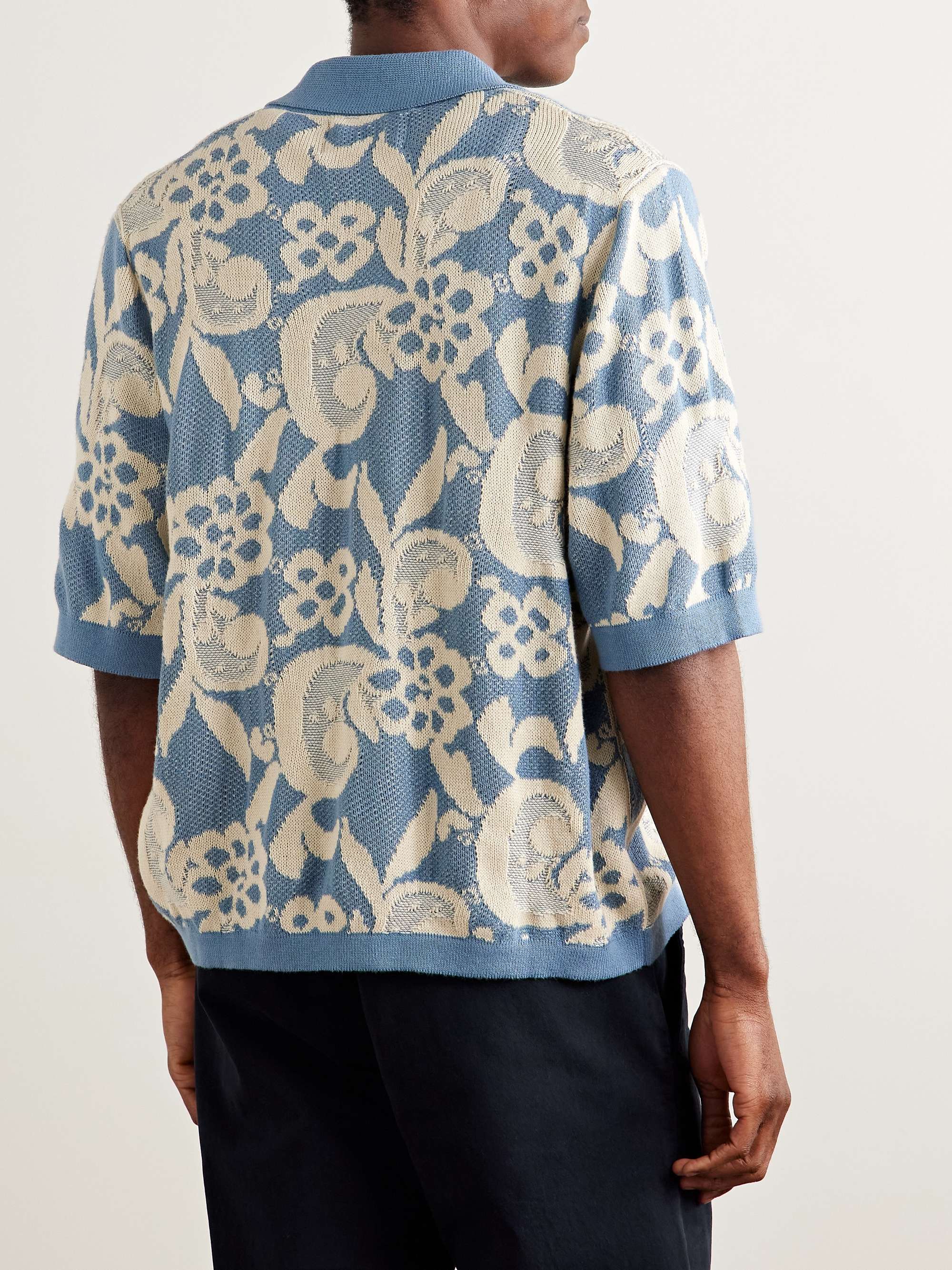 Jacquard-Knit Organic Pima Cotton Shirt view