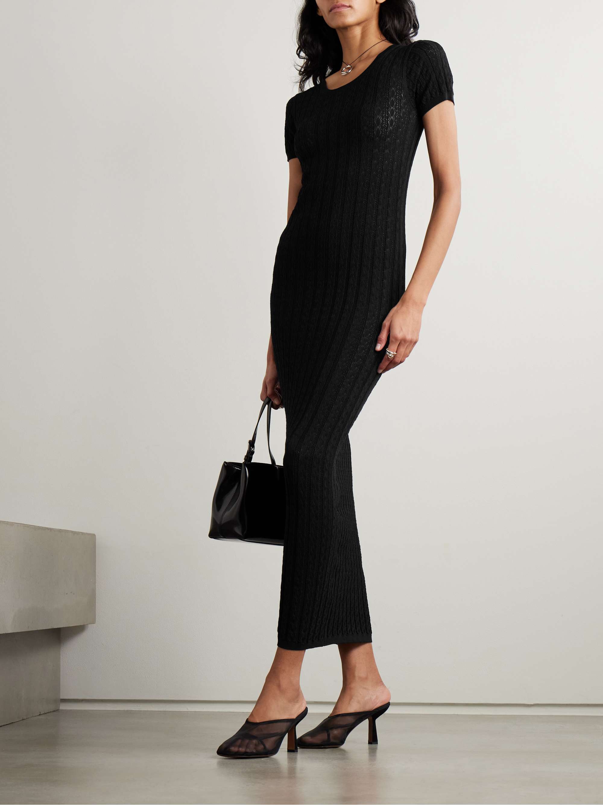 Aruba pointelle-knit midi dress view