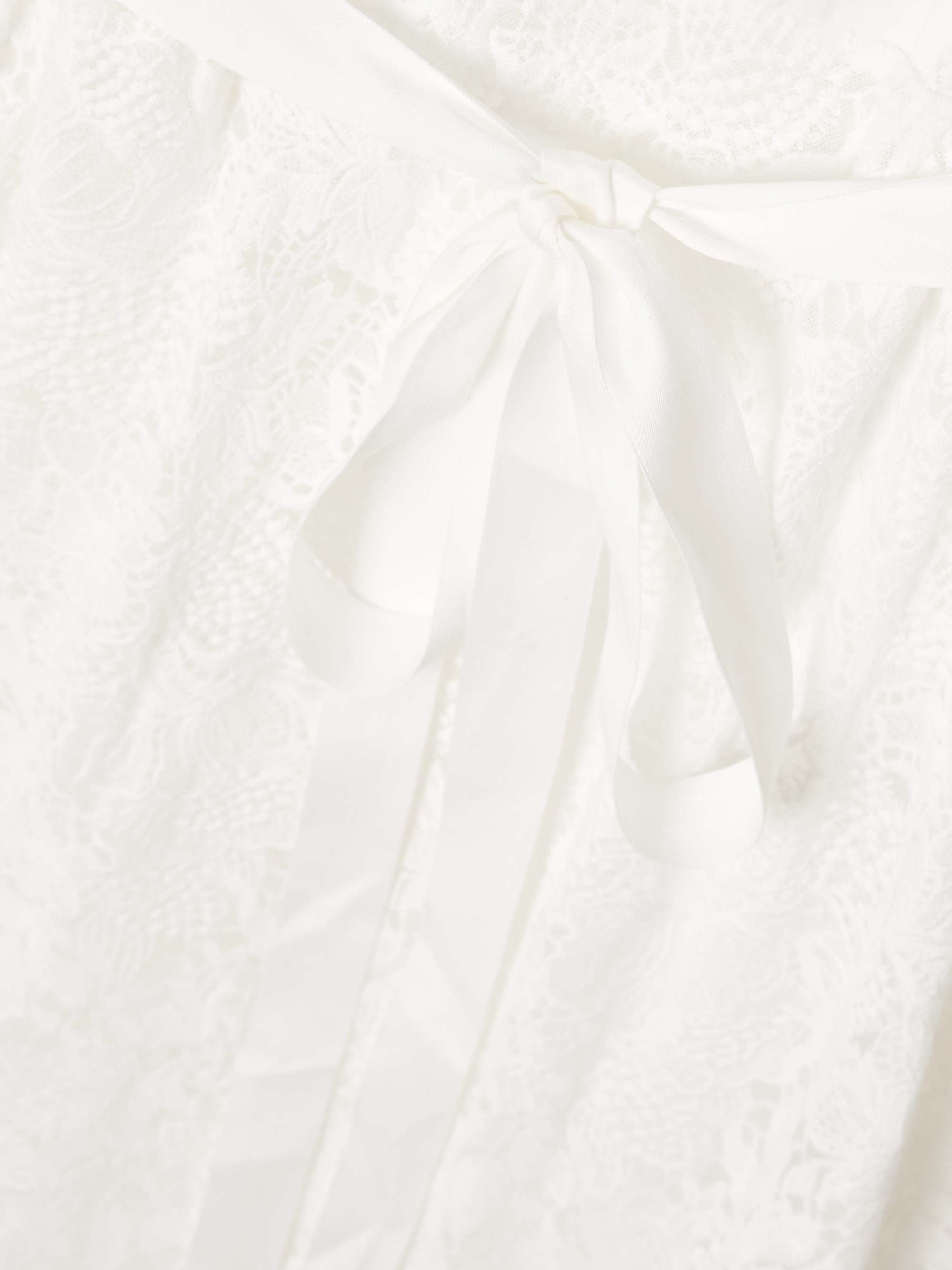 Belted poplin-paneled cotton-lace midi shirt dress view