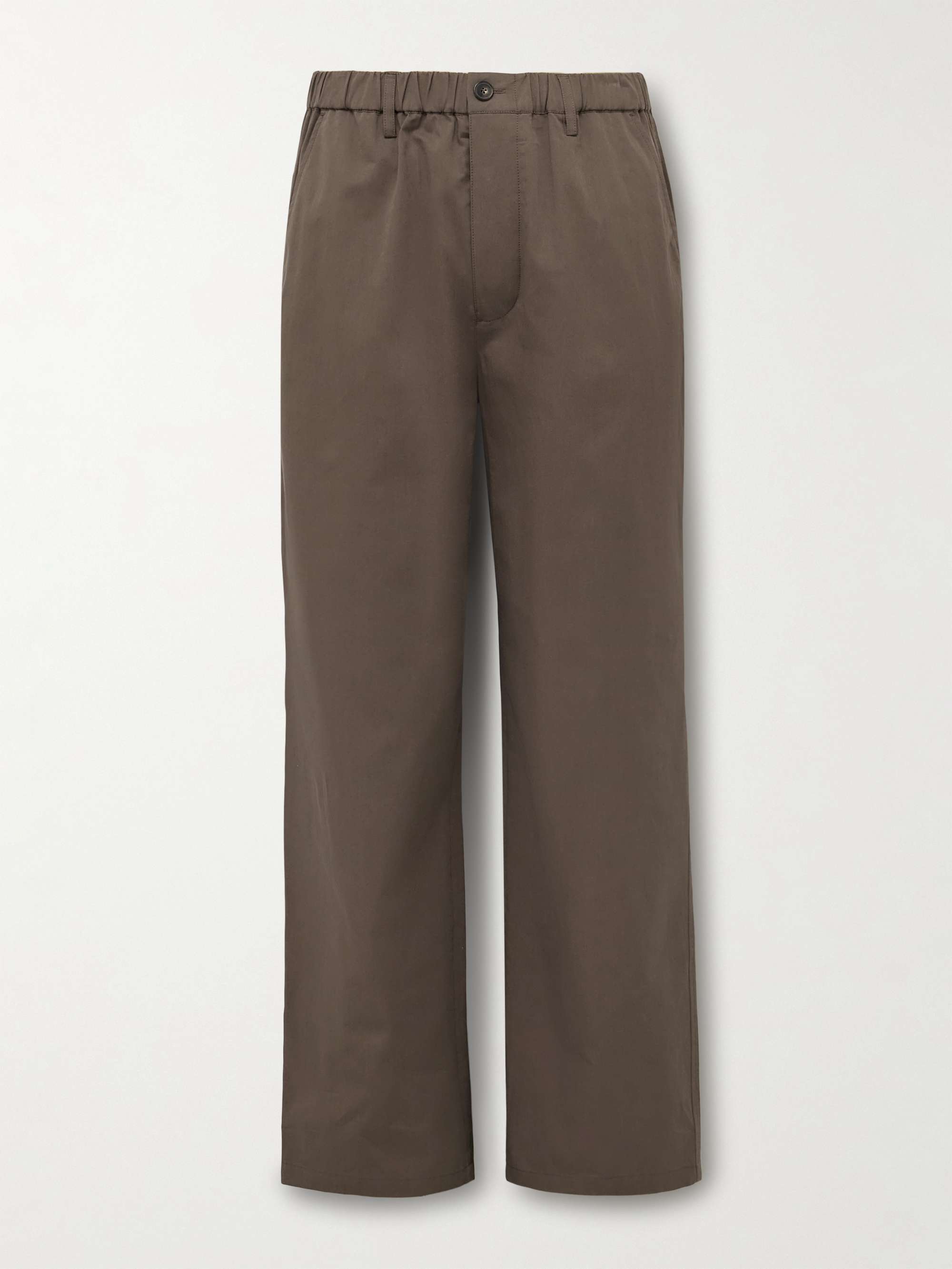 Easy Straight-Leg Cotton-Twill Trousers view