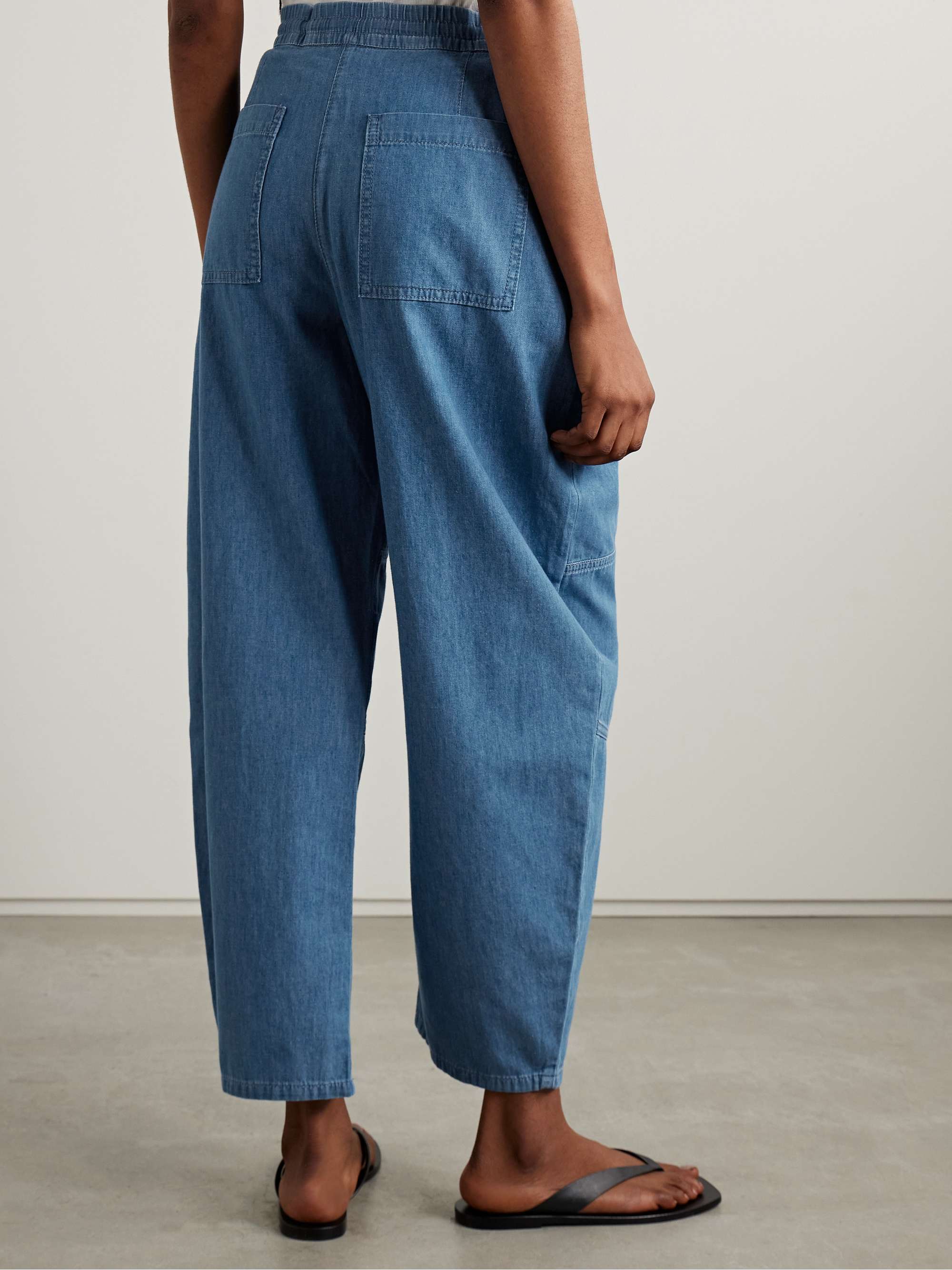 Dorian cotton-chambray barrel-leg pants view