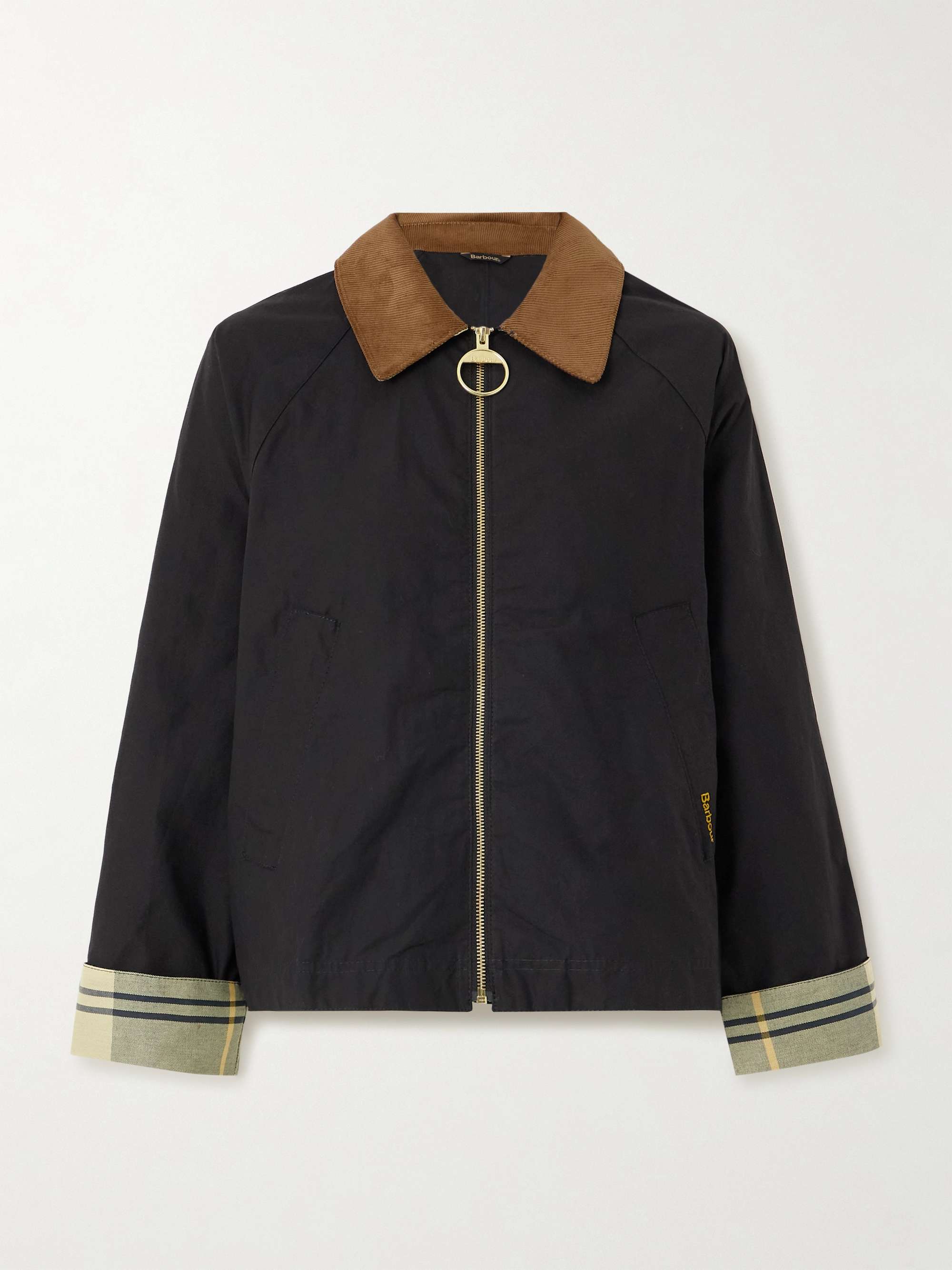Cropped corduroy-trimmed cotton-canvas jacket view