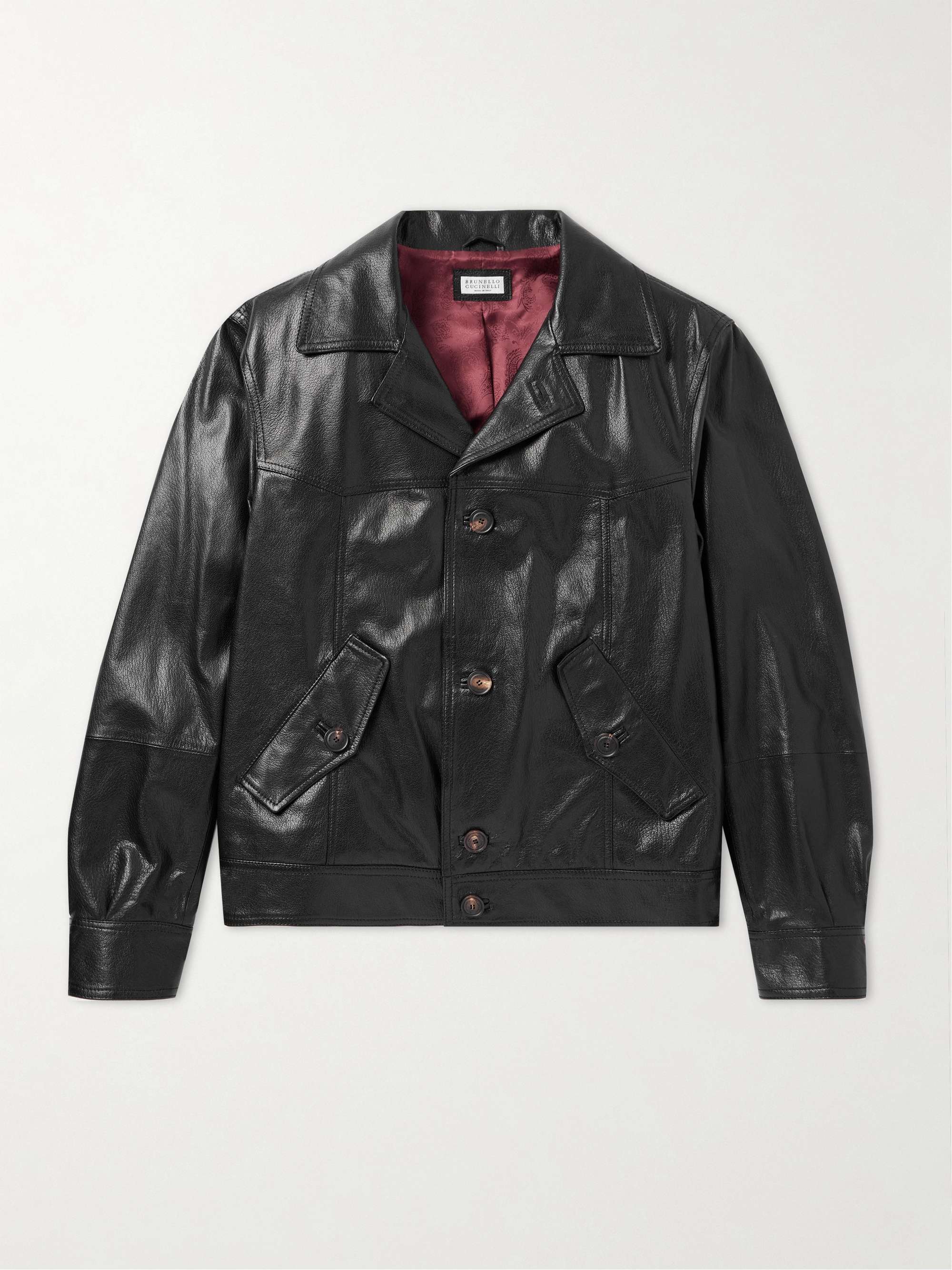 Glossed Full-Grain Leather Jacket view