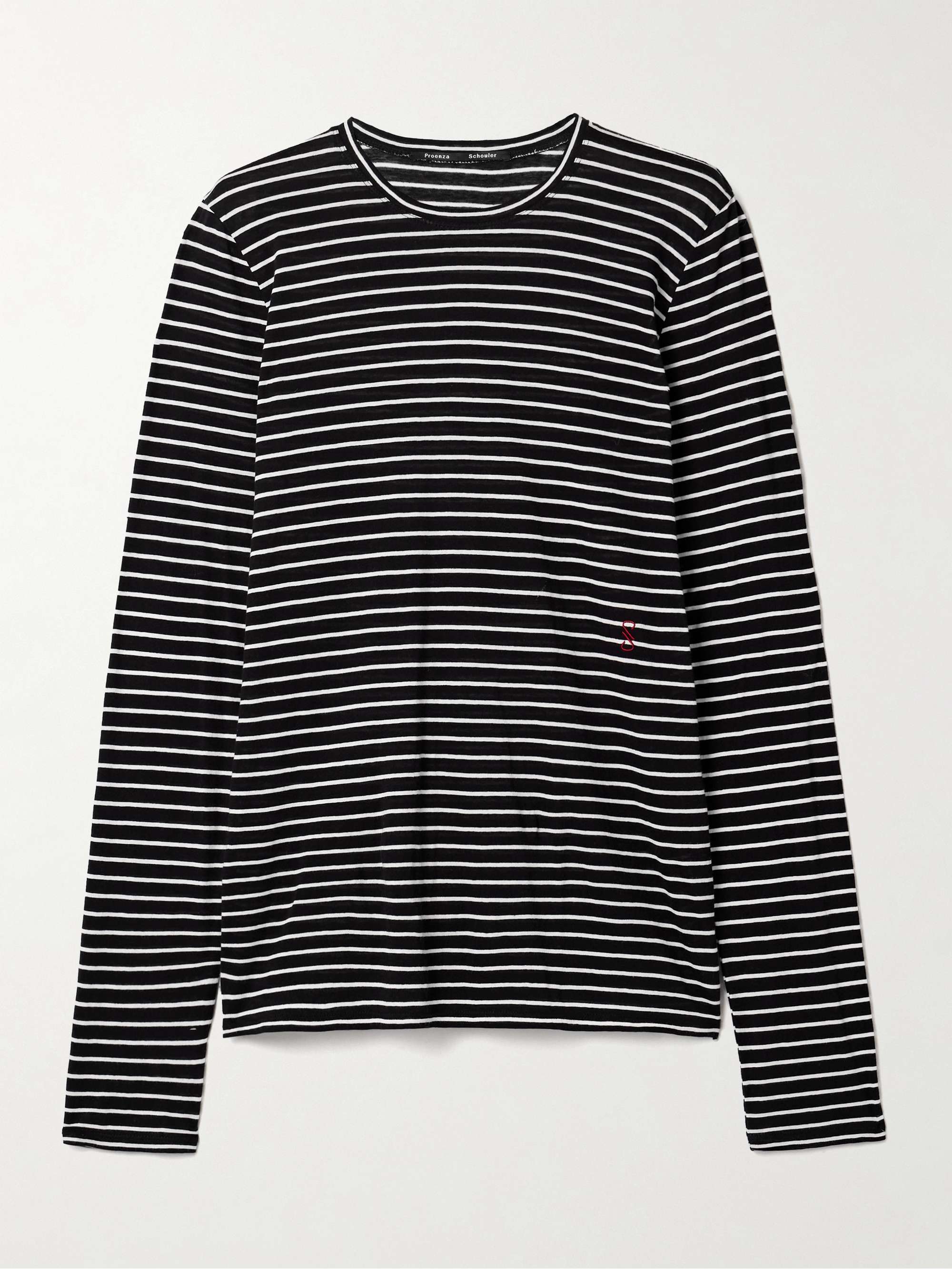 Mia striped cotton and linen-blend T-shirt view