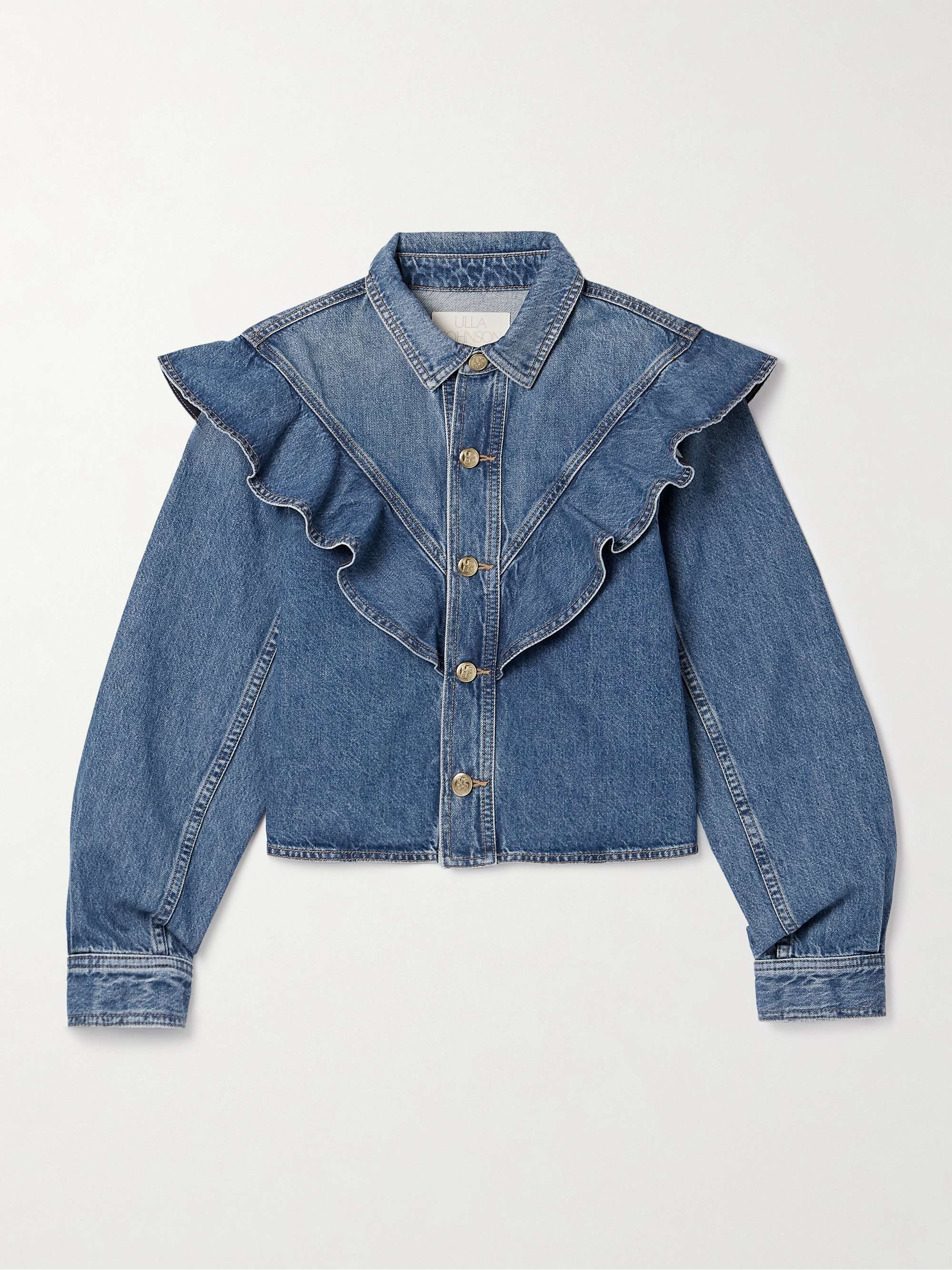 The Mathilde ruffled denim shirt view
