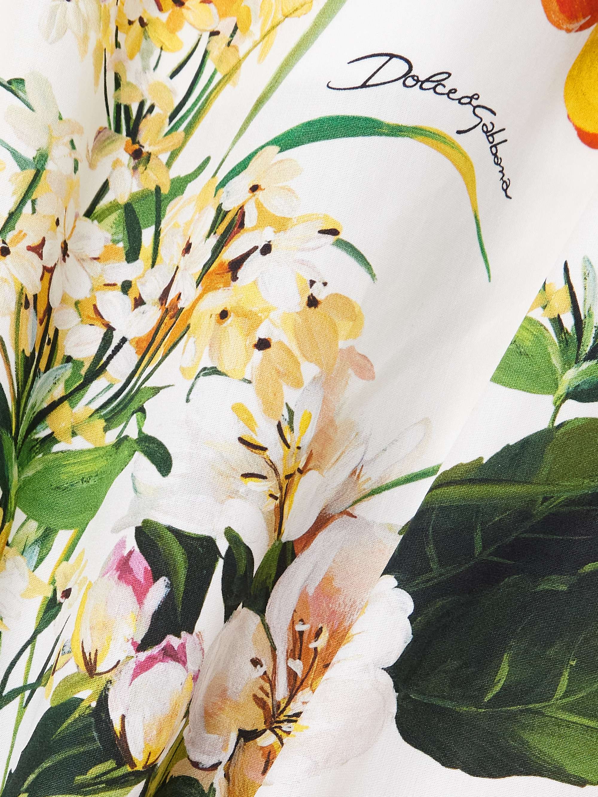 Floral-print cotton-poplin wide-leg pants view