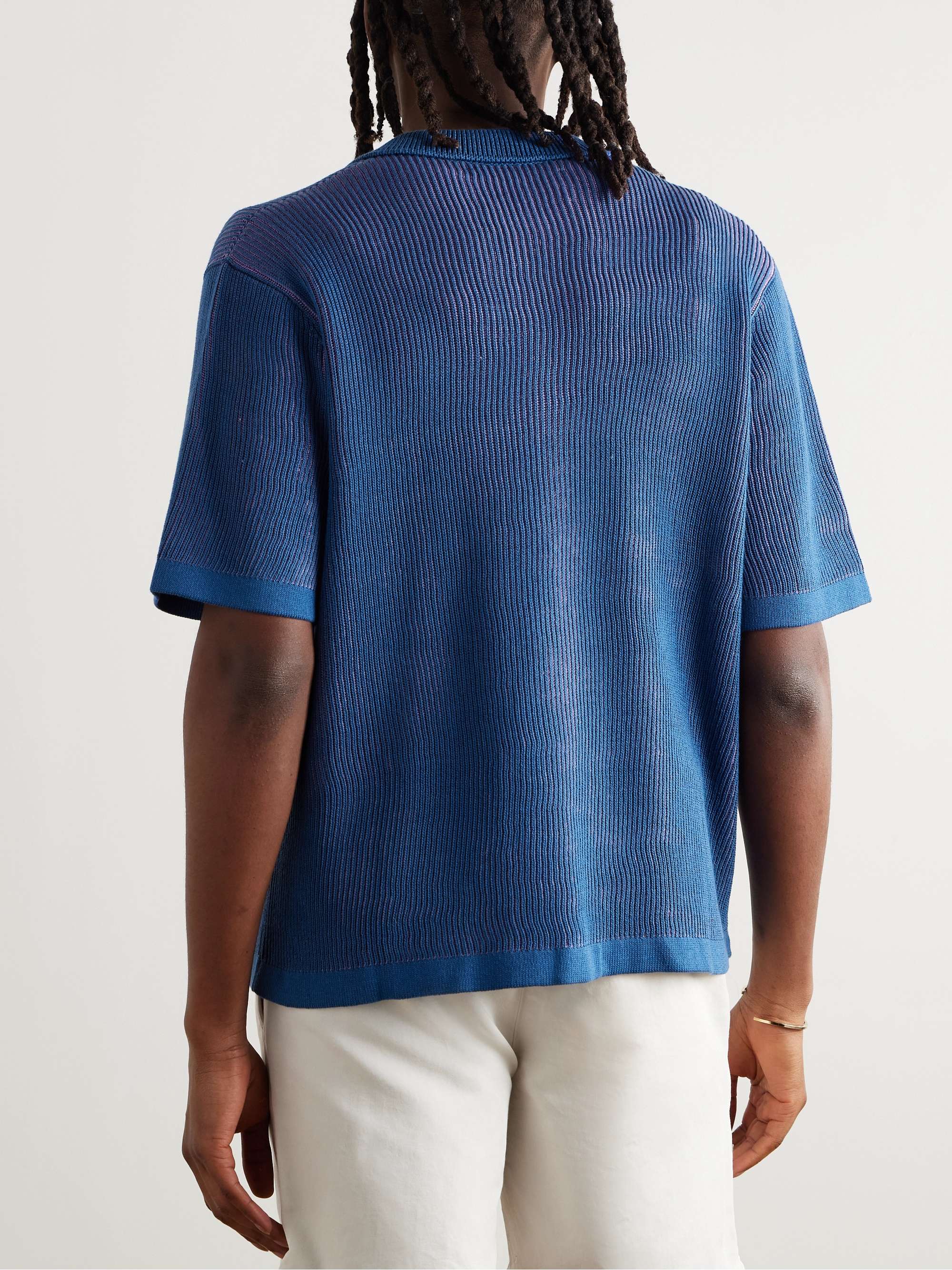 Plated Ribbed Cotton Shirt view