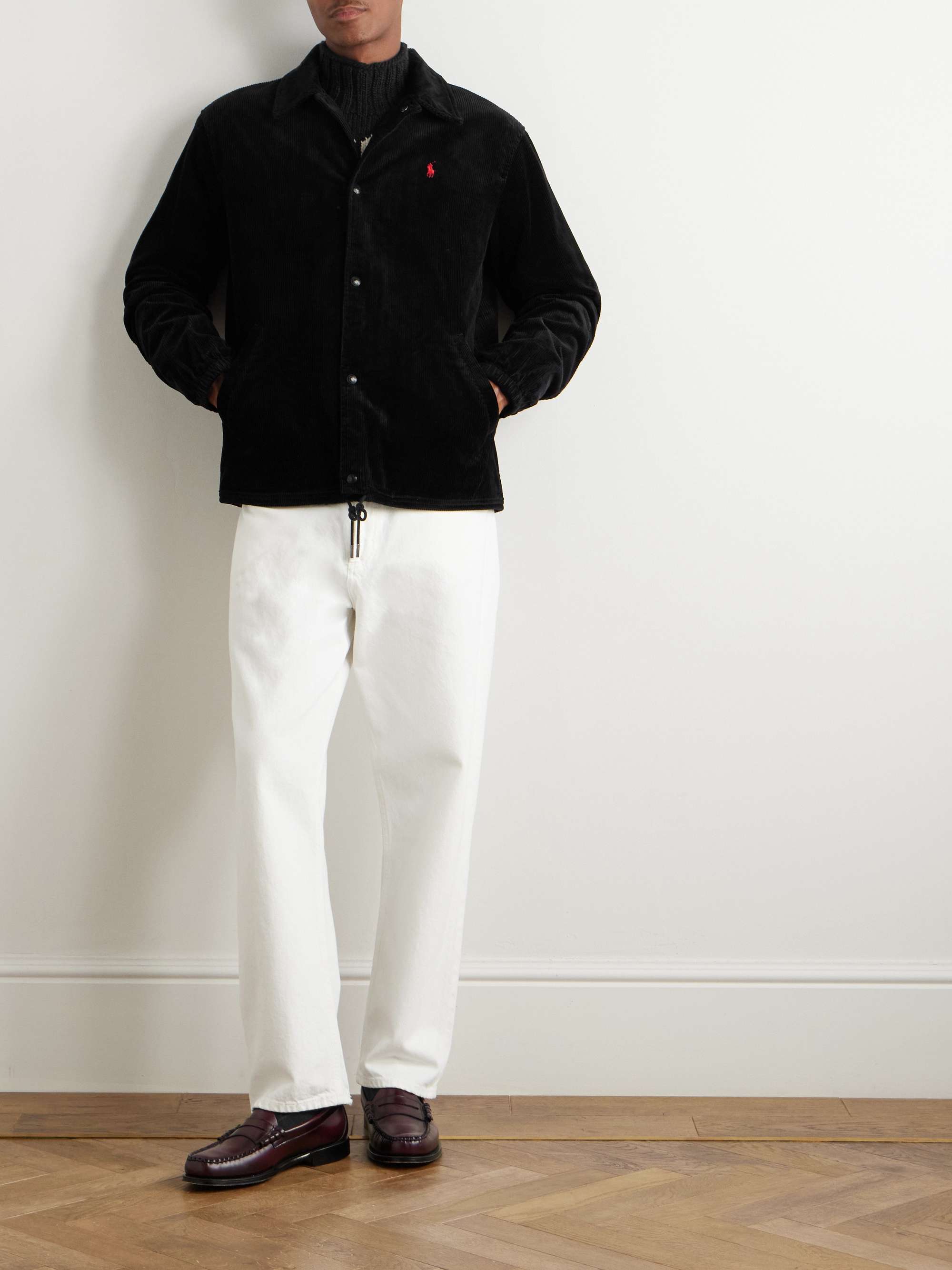 Logo-Embroidered Cotton-Corduroy Jacket view