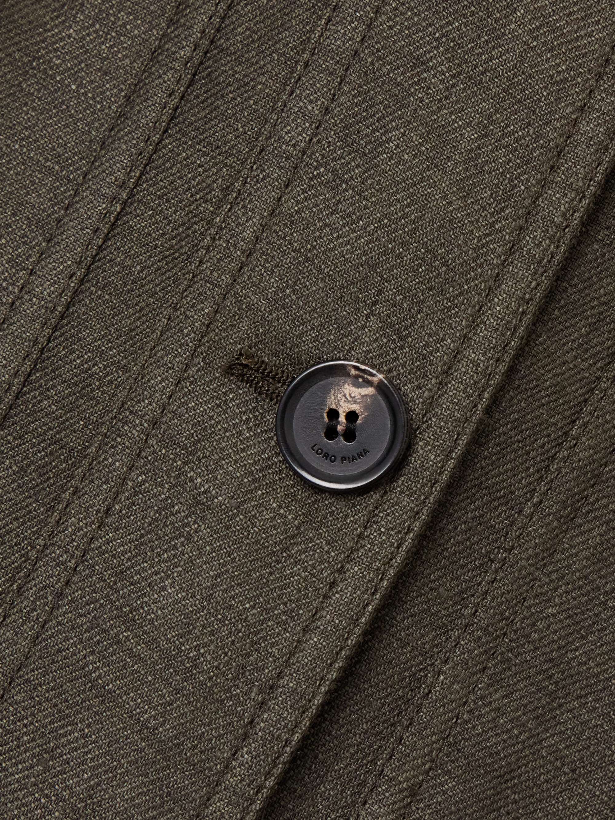 Jaylon belted linen and wool-blend jacket view