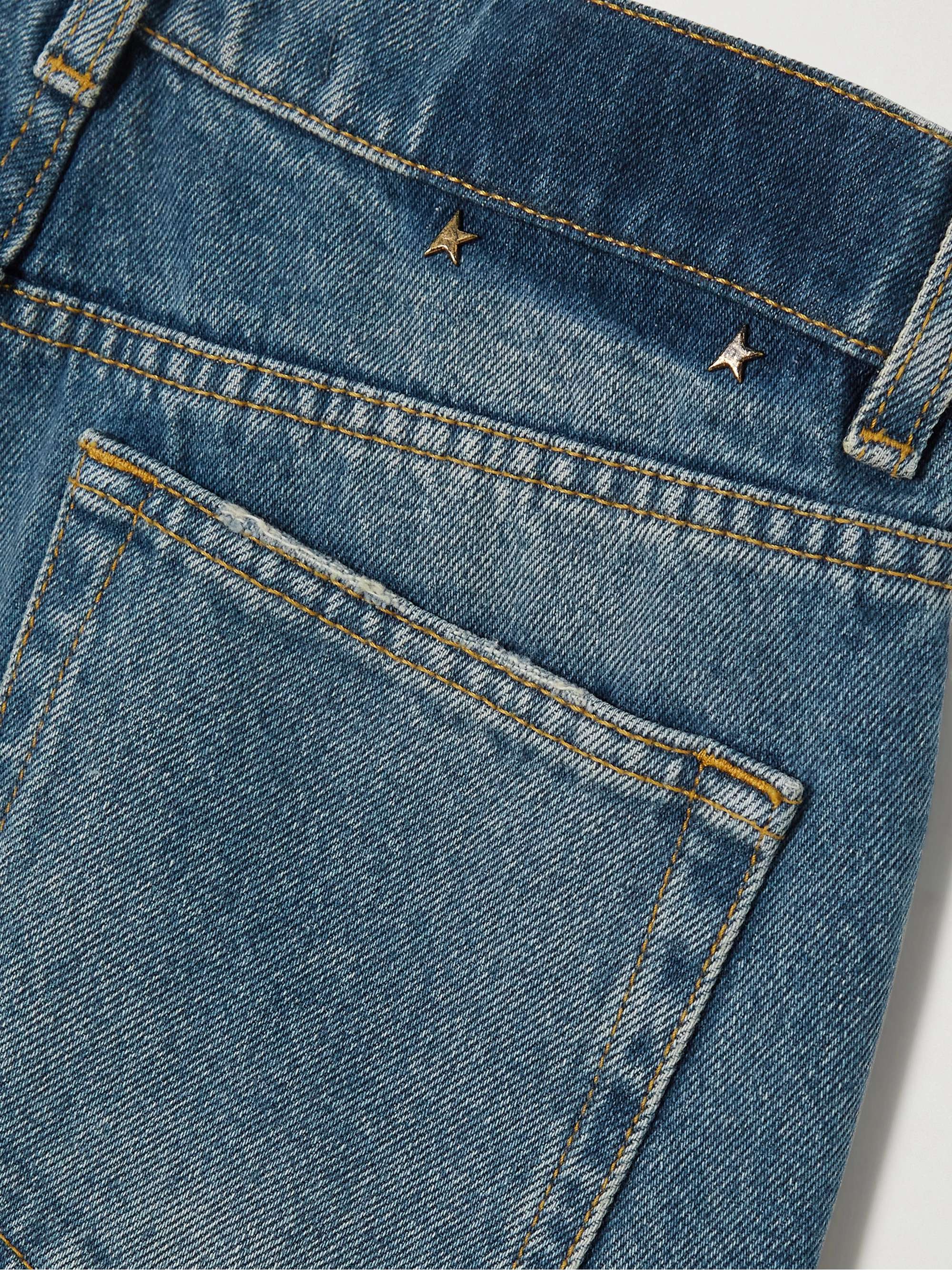 Golden high-rise cropped flared jeans view