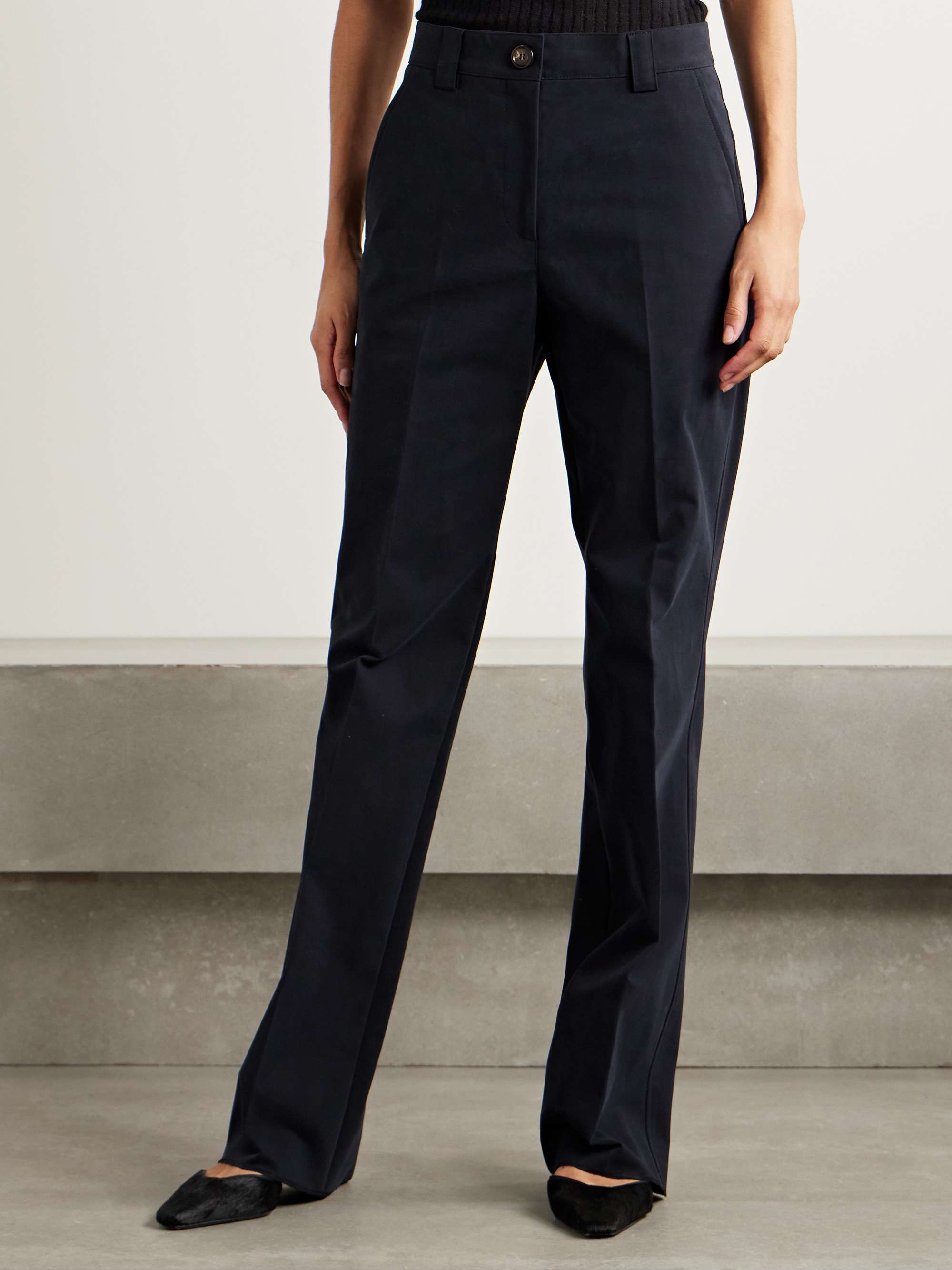 Avery cotton-blend straight-leg pants view