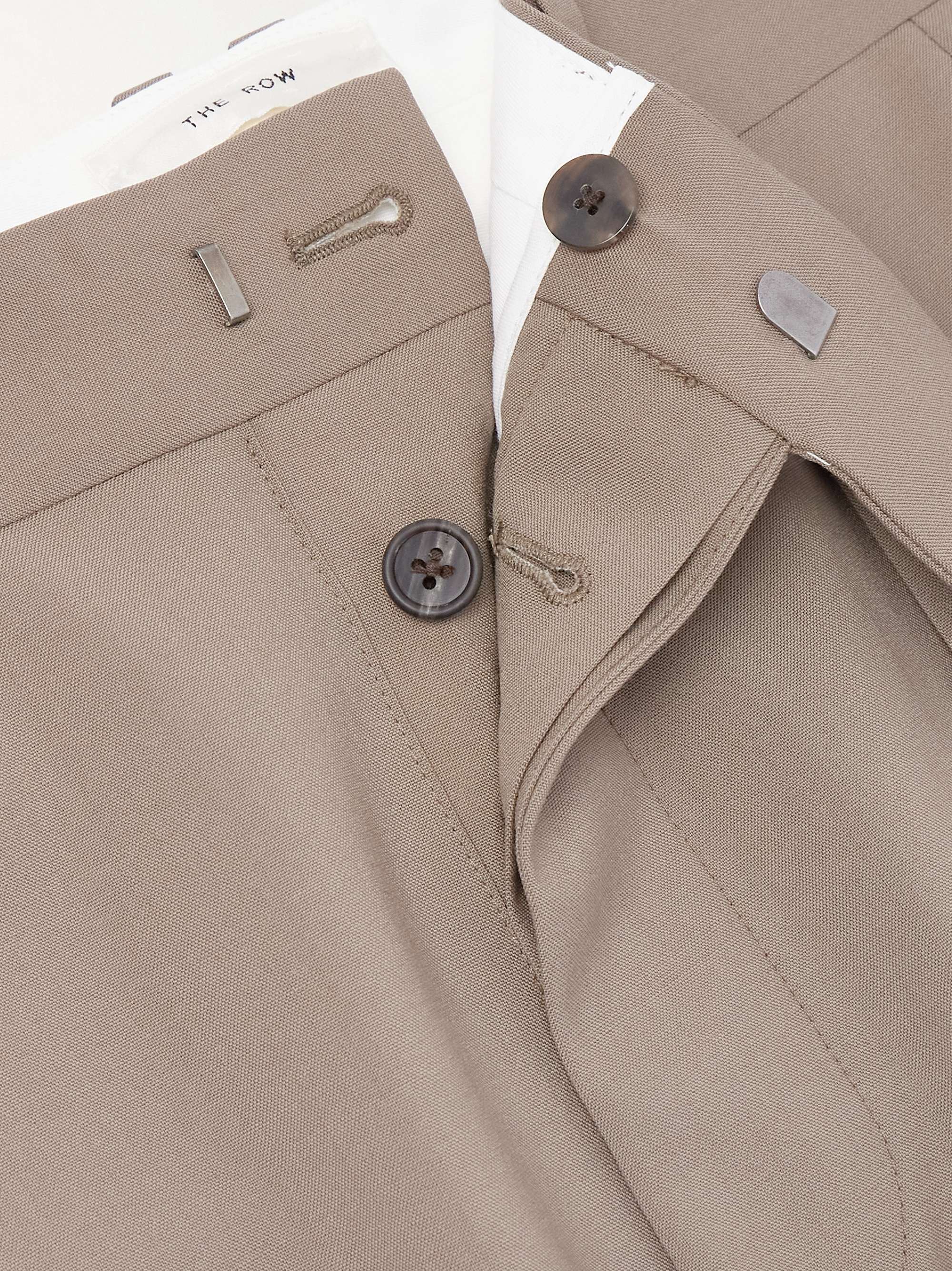 Mikeno Straight-Leg Pleated Wool Suit Trousers view