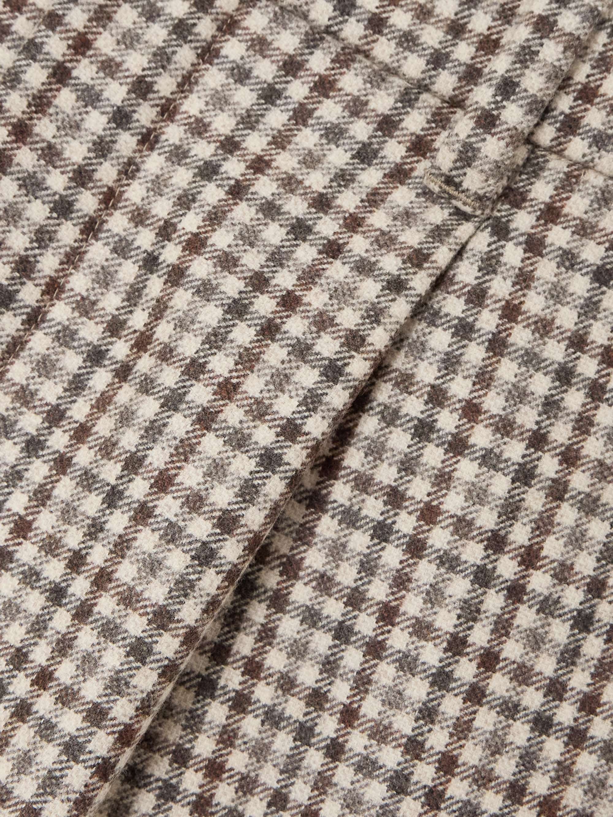 Pleated checked wool mini skirt view