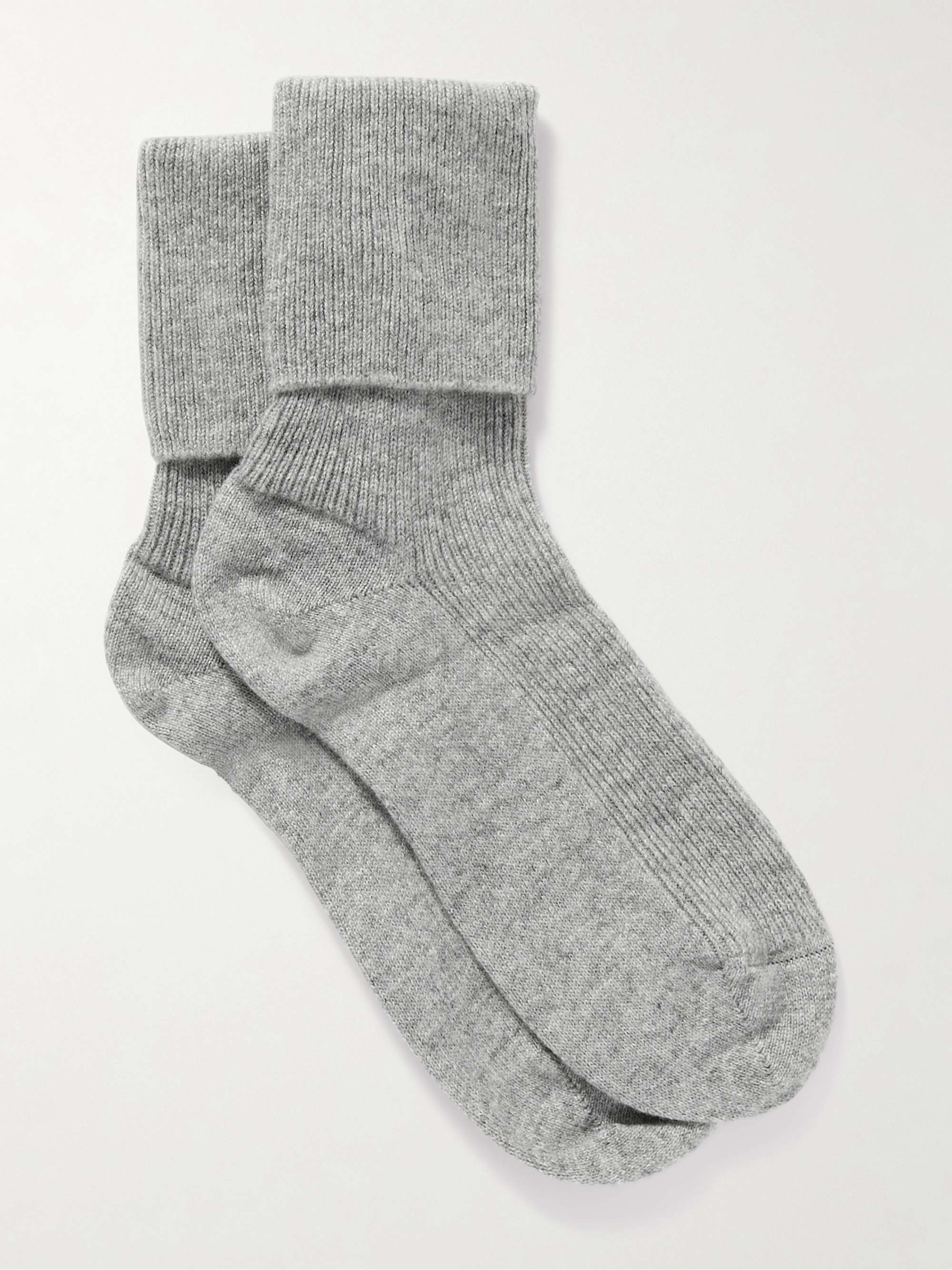 Ribbed cashmere-blend socks view