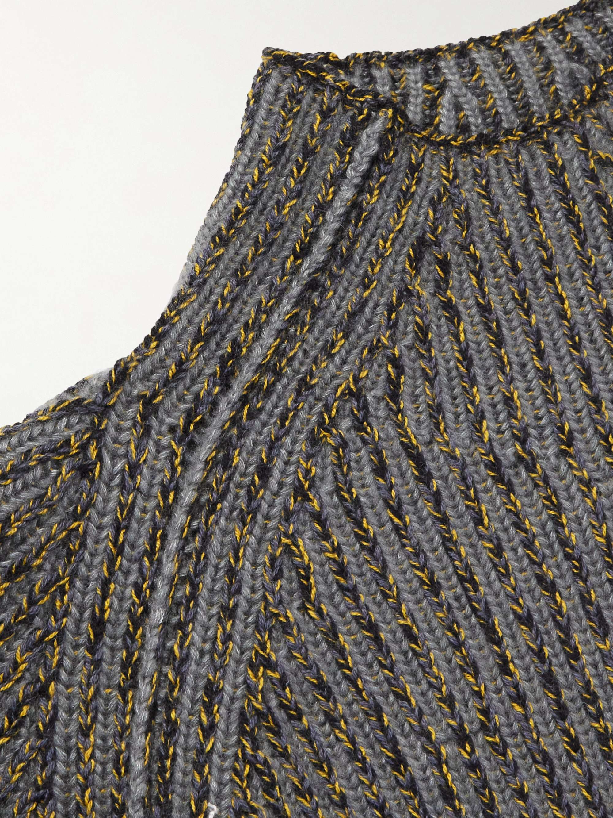 Snow Wander Ribbed Cashmere and Silk-Blend Mock-Neck Sweater view