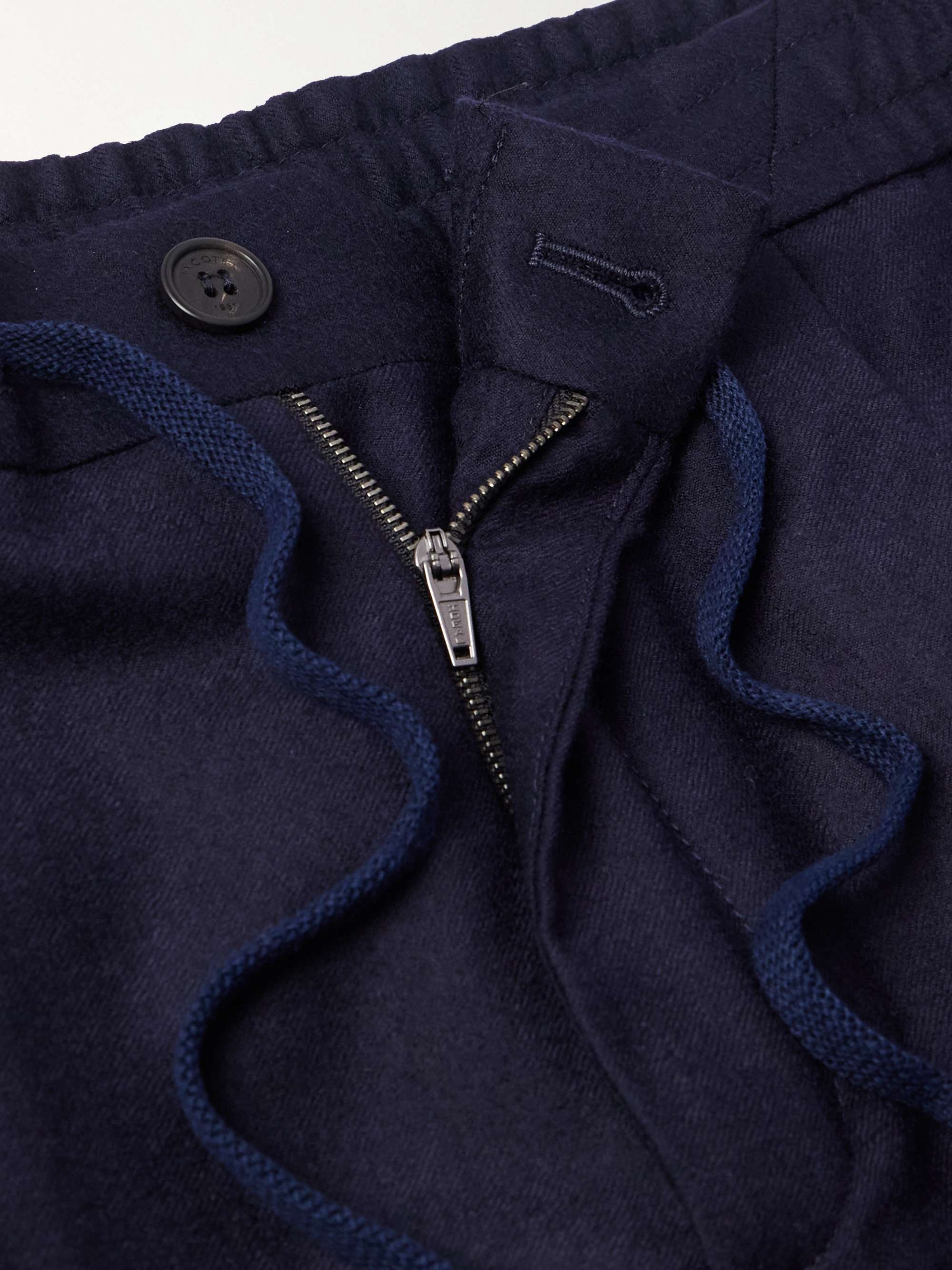 Venezia 1951 Tapered Pleated Brushed Virgin Wool-Twill Drawstring Trousers view