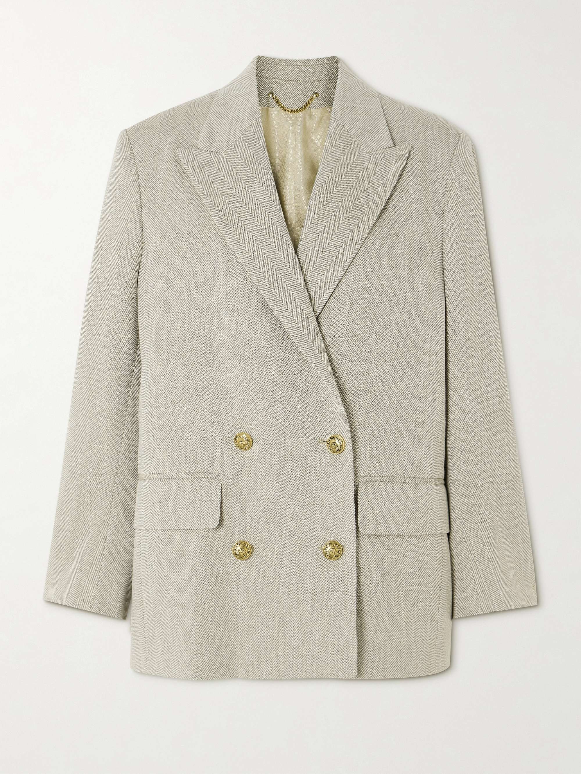 Journey double-breasted herringbone cotton blazer view