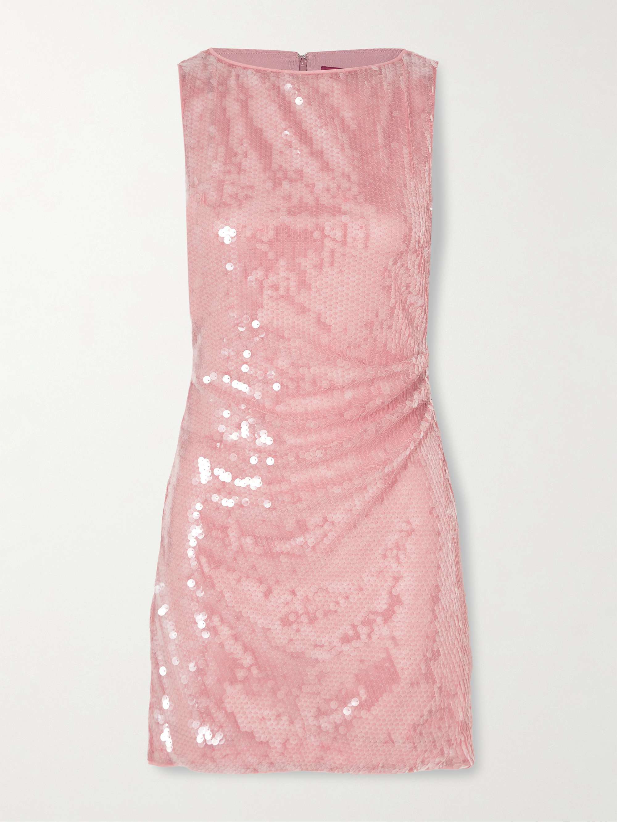 Eton ruched sequined tulle mini dress view
