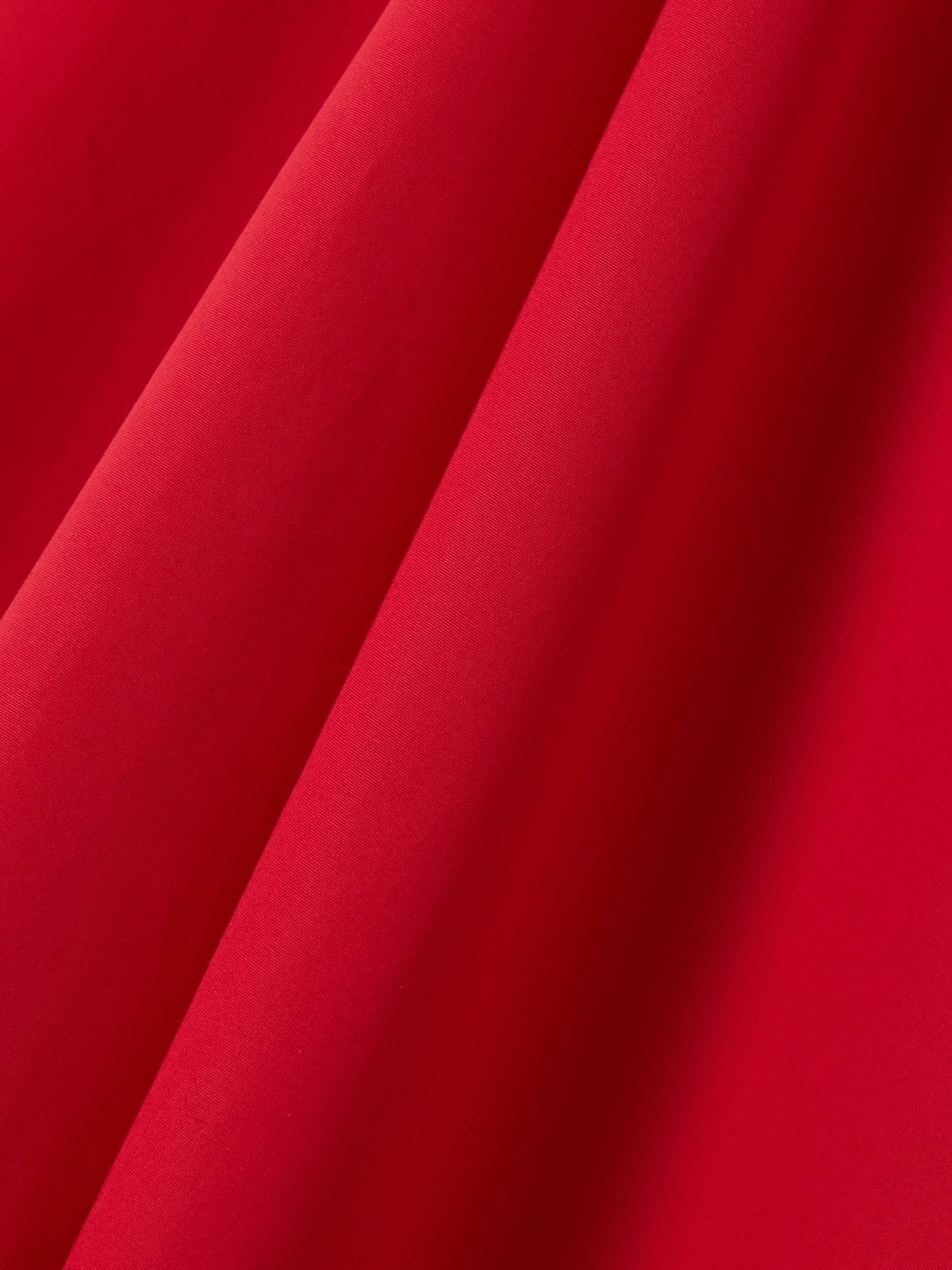 Asymmetric gathered cotton-poplin midi dress view