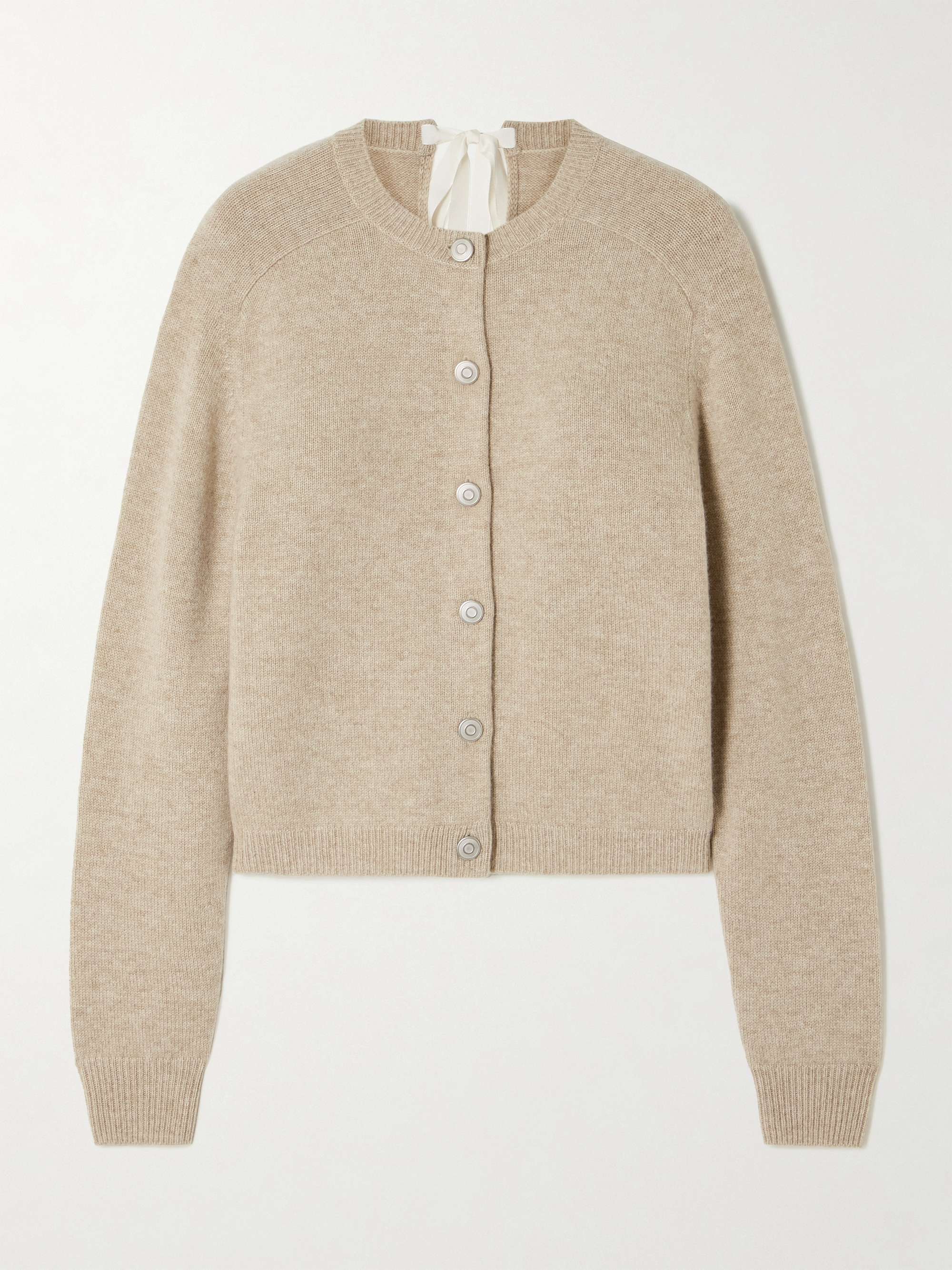 Tie-detailed cashmere cardigan view
