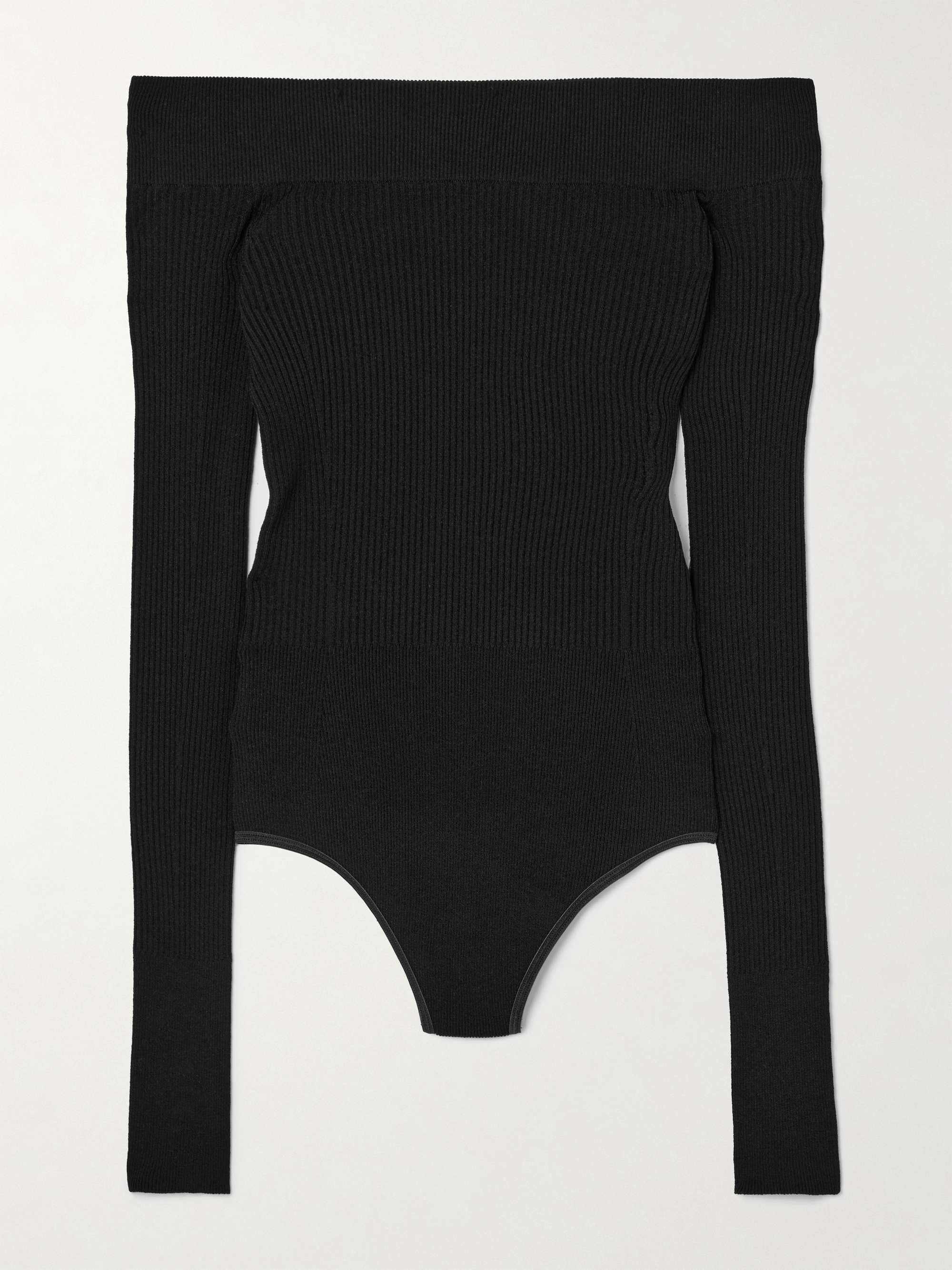 Off-the-shoulder ribbed-knit bodysuit view