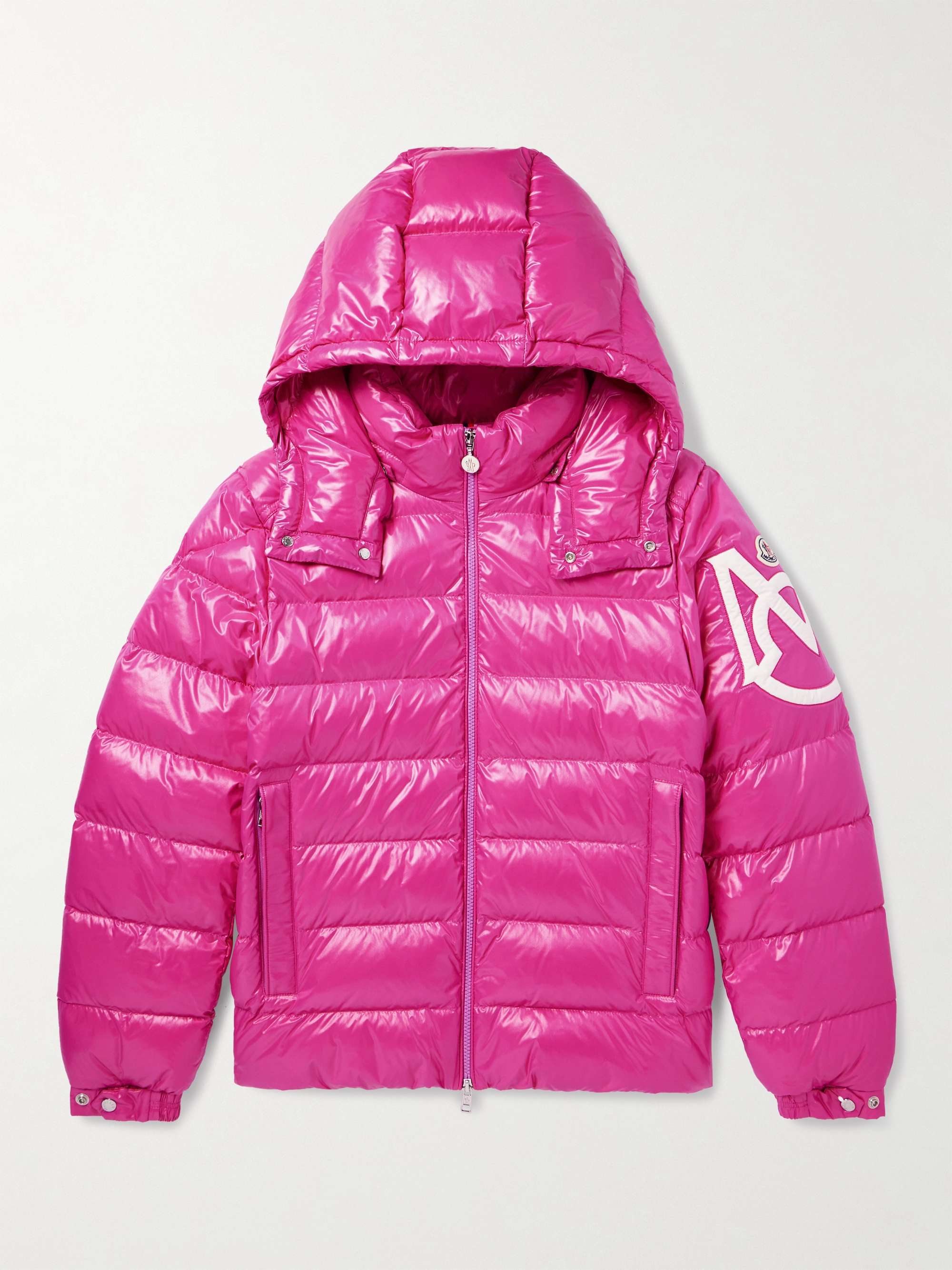 Saulx Logo-Appliquéd Quilted Shell Hooded Down Jacket view
