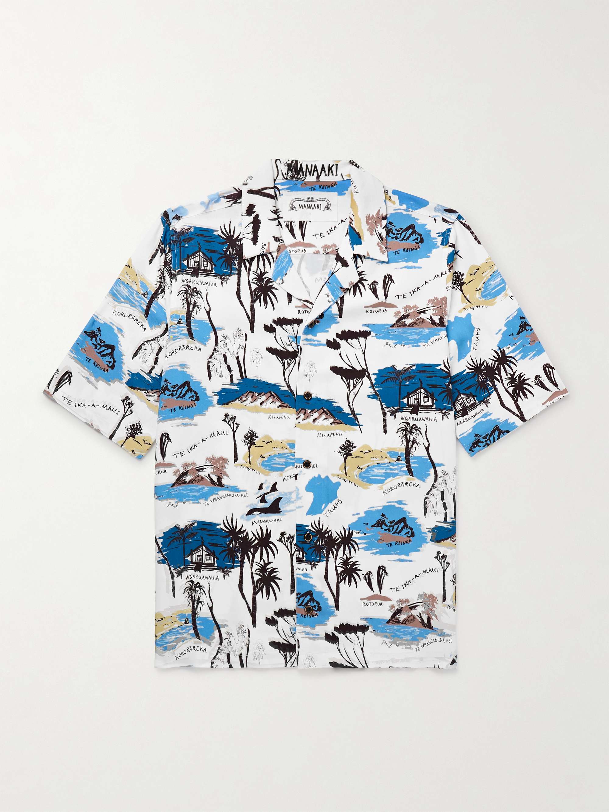 Te Ika A Maui Camp Collar Printed Lyocell-Twill Shirt view
