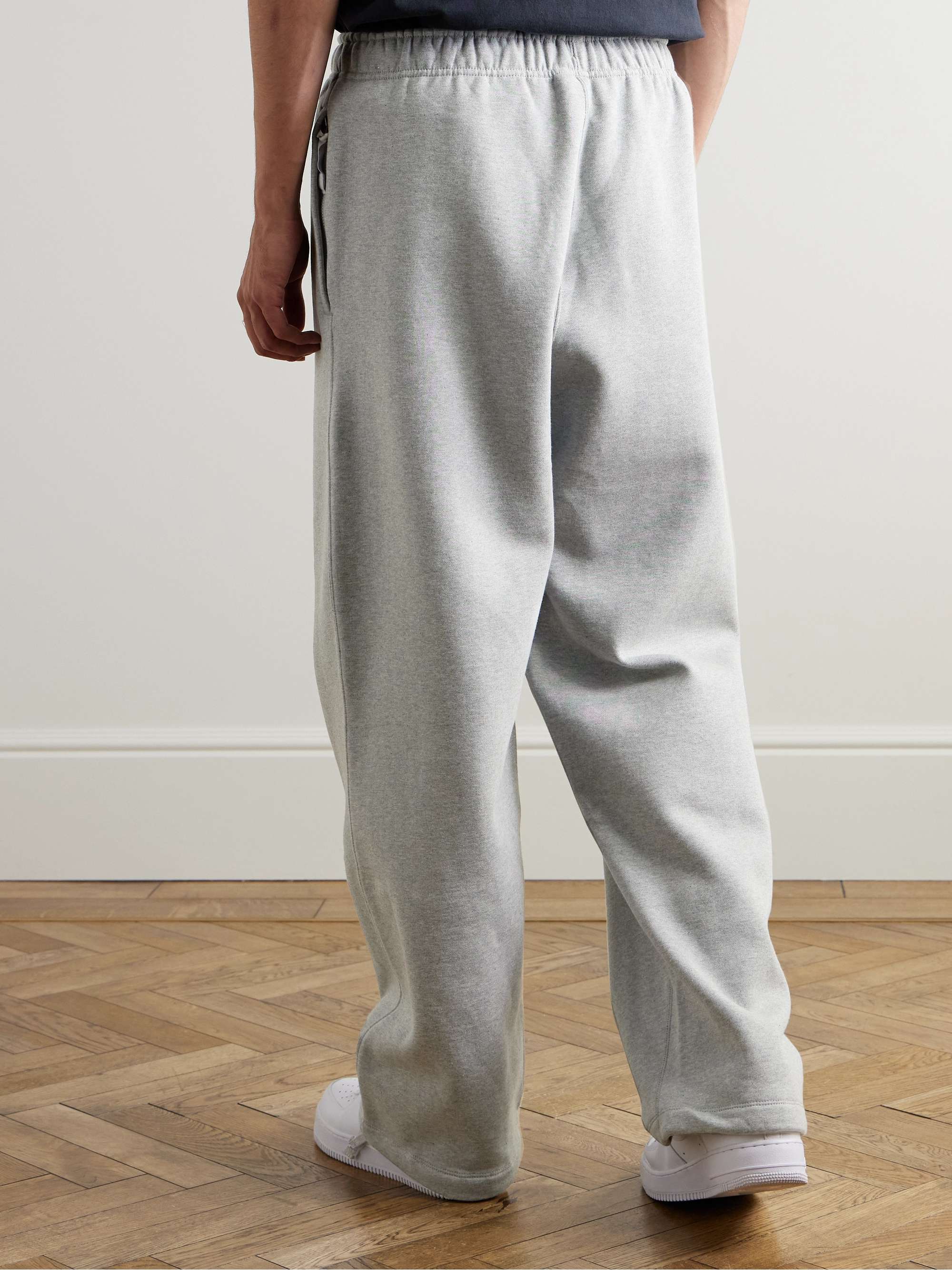 Straight-Leg Logo-Embroidered Cotton-Blend Jersey Sweatpants view