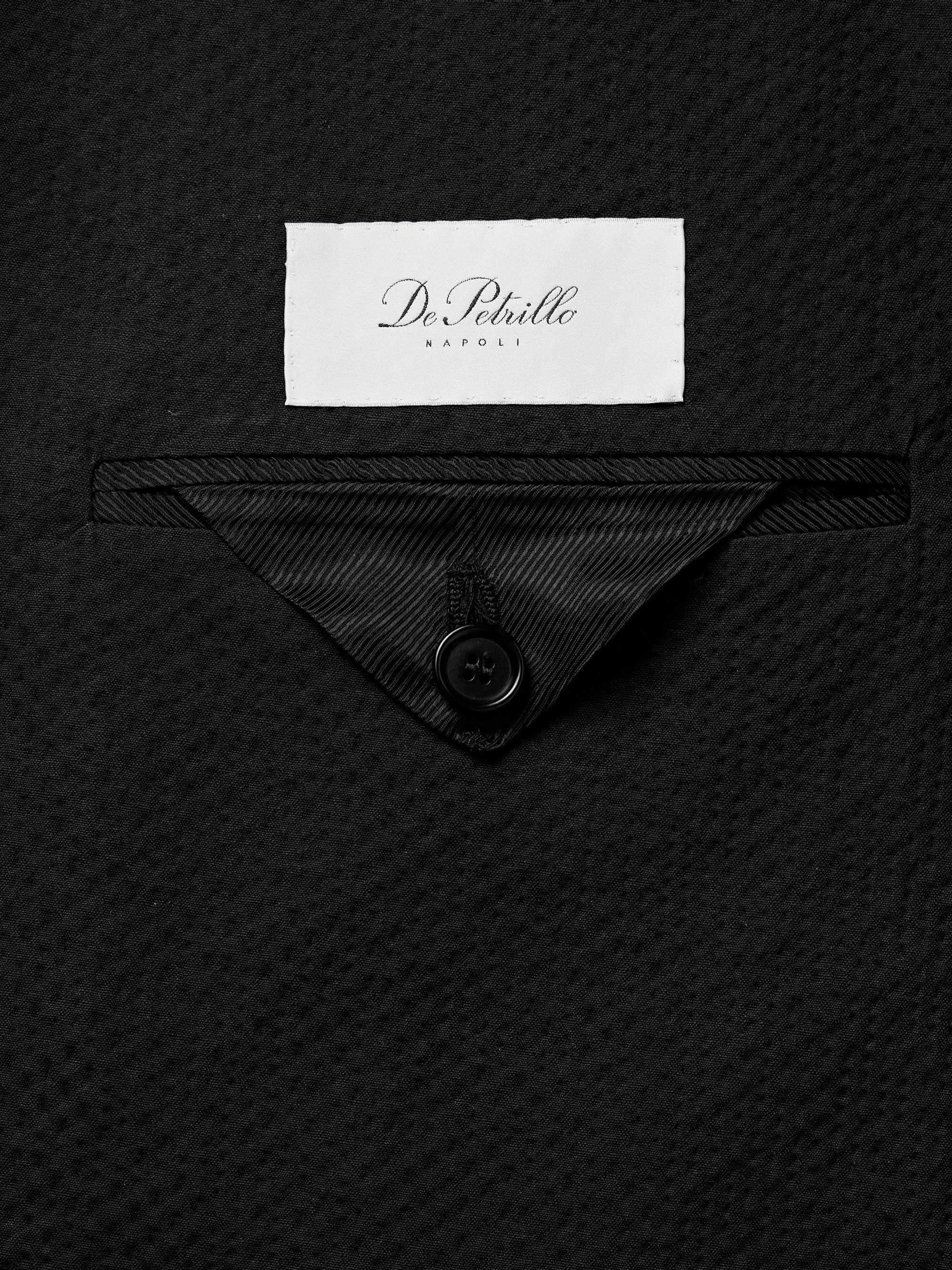 Vesuvio Slim-Fit Double-Breasted Cotton-Blend Seersucker Suit Jacket view