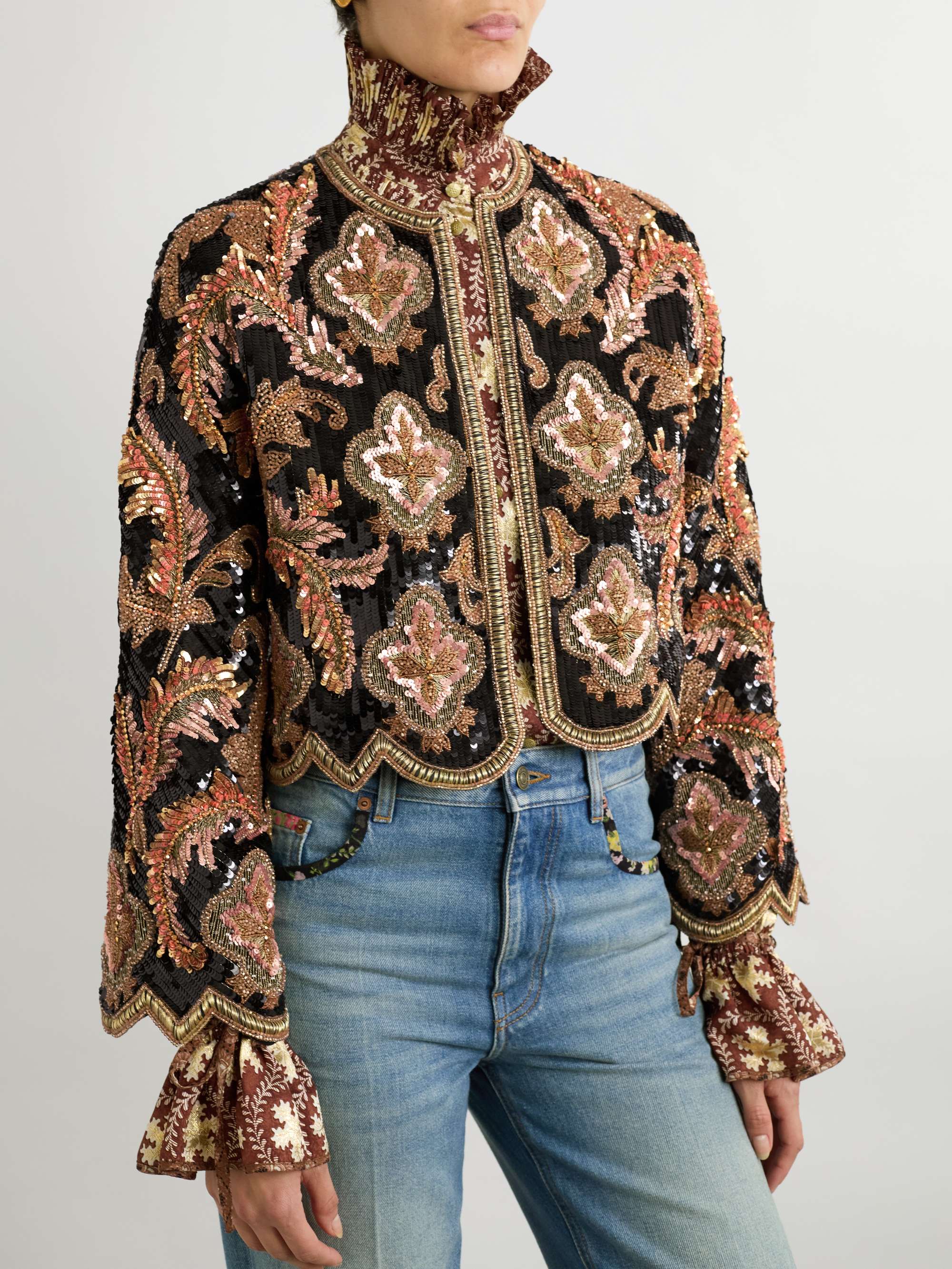Embellished silk jacket view